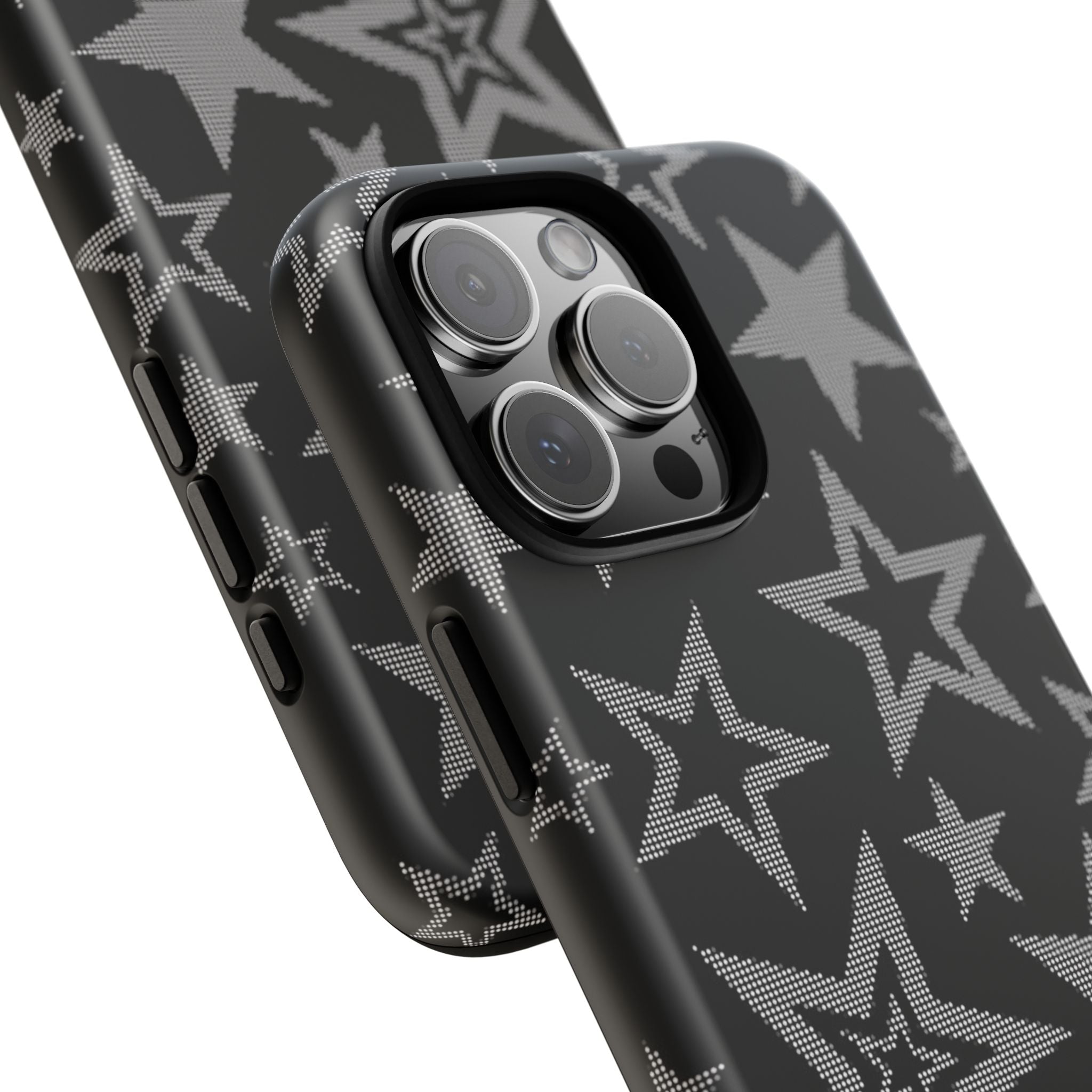 Black Star Pattern Tough Phone Case — Durable Protective Phone Cover