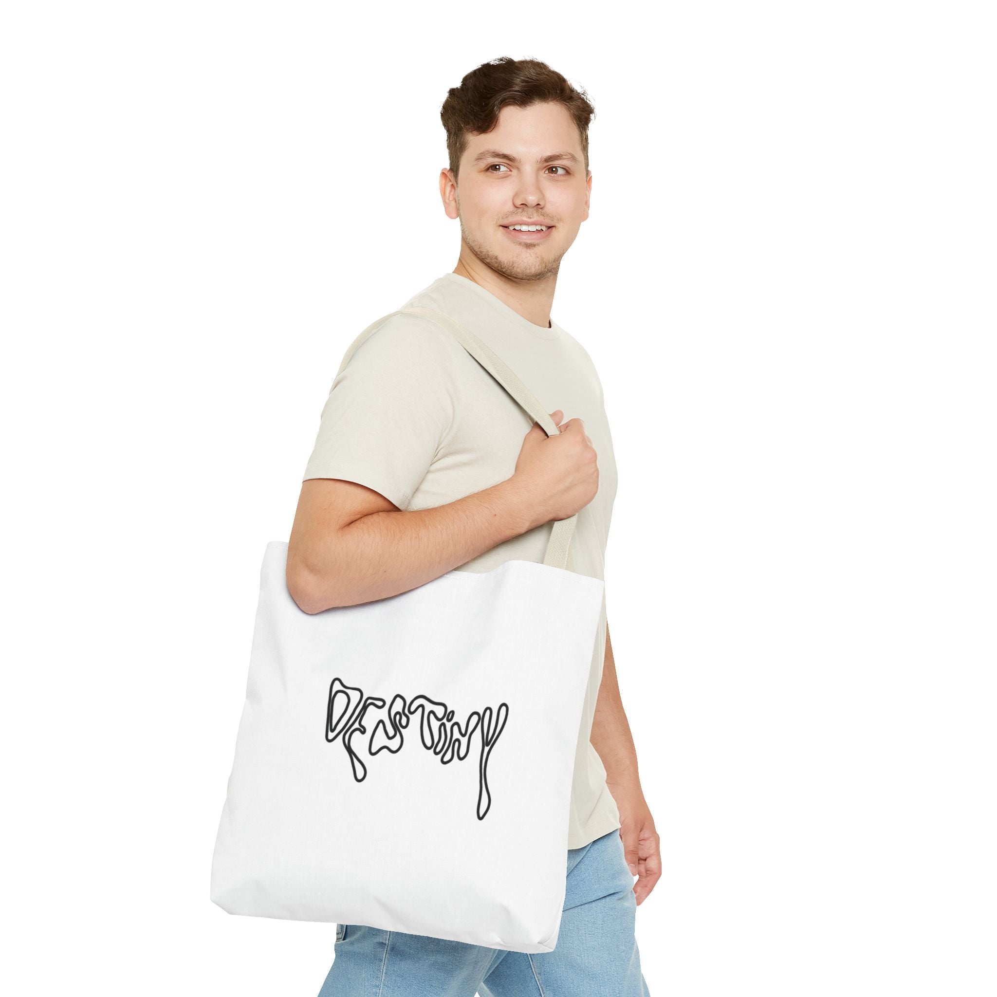 Destiny Script Tote Bag – Minimalist Graphic Canvas Tote