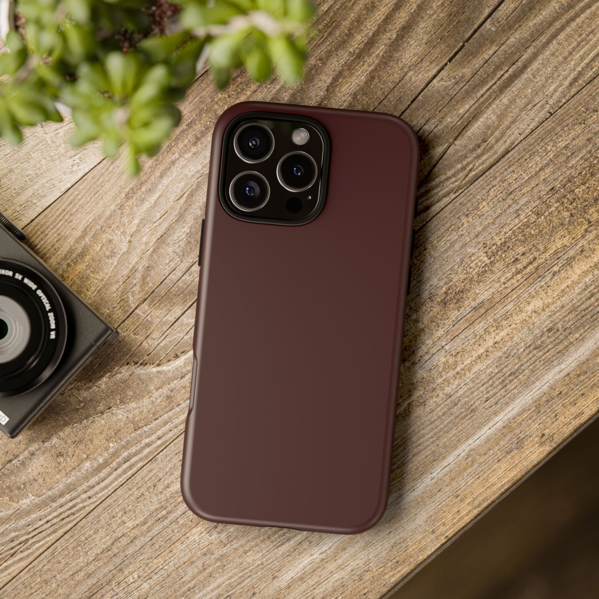Maroon Tough iPhone Case — Slim Impact-Resistant Protective Cover