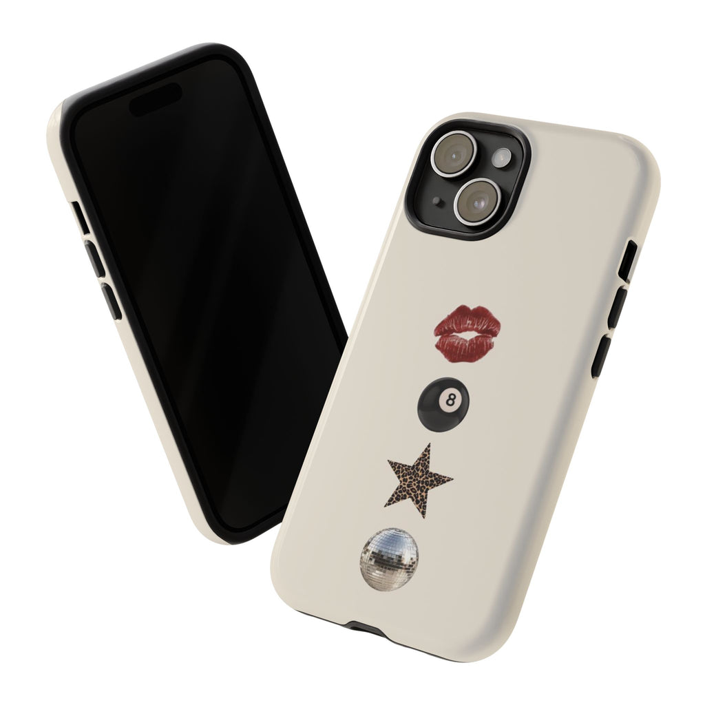 Kiss 8-Ball Star iPhone Case – Trendy Minimalist Protective Cover