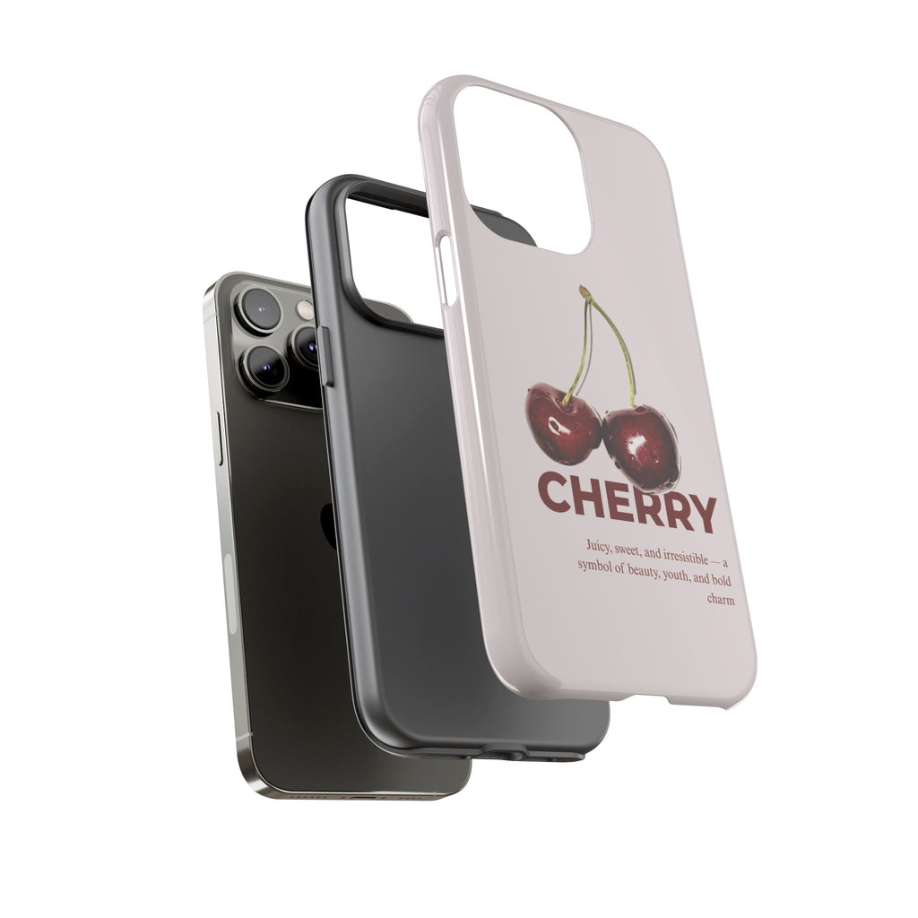 Cherry Vintage iPhone Case — Retro Cherry Illustration with 'CHERRY' Text