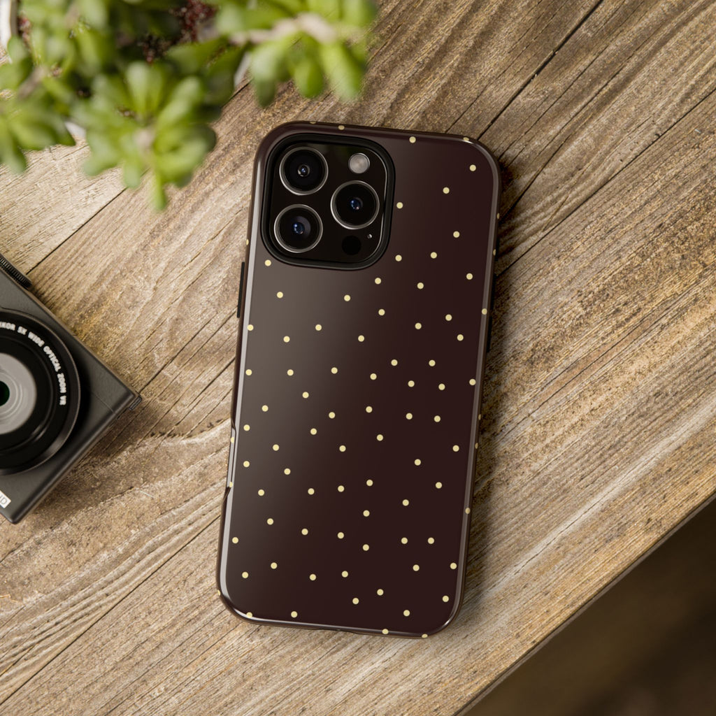 Brown Gold Polka Dot Tough Phone Case