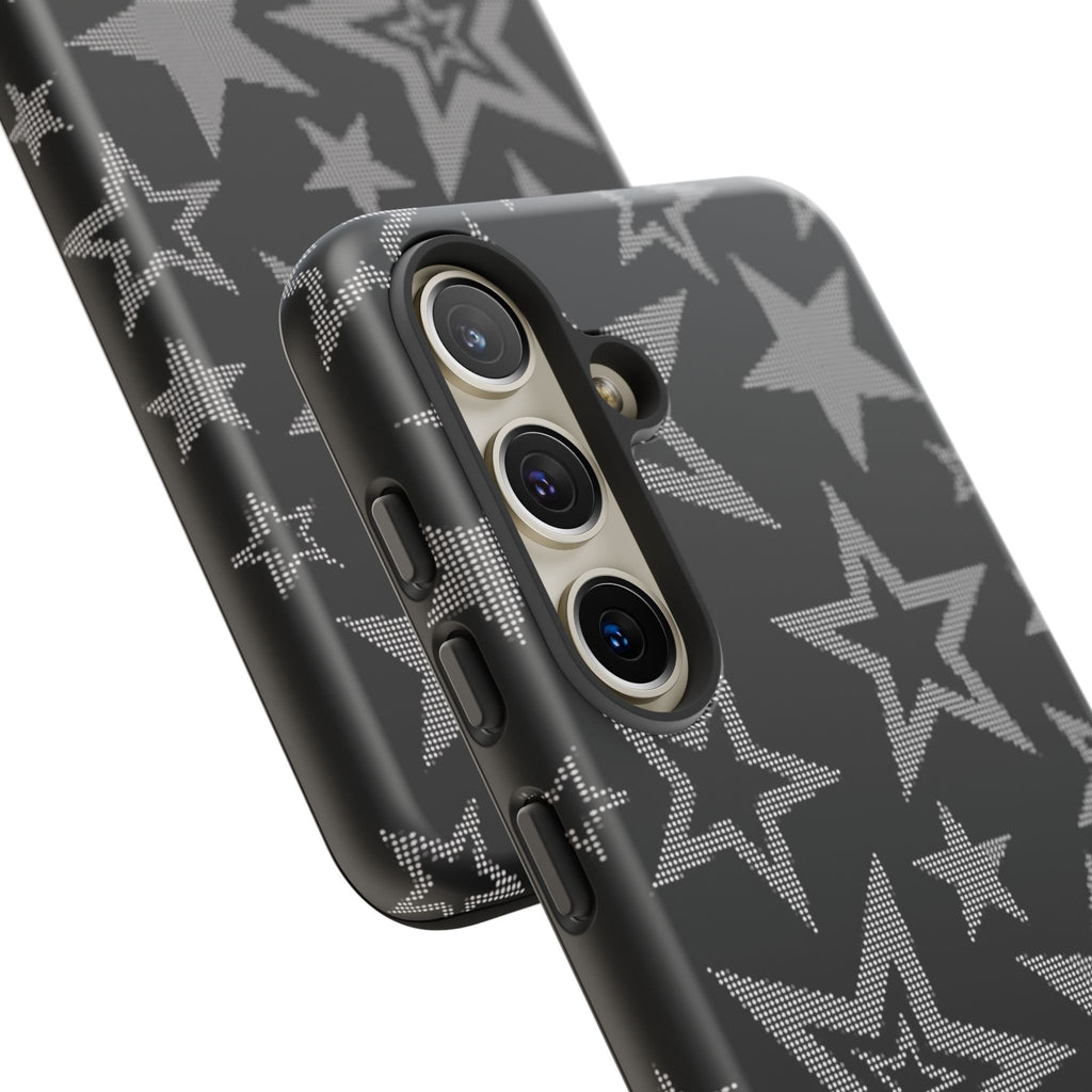 Black Star Pattern Tough Phone Case — Durable Protective Phone Cover