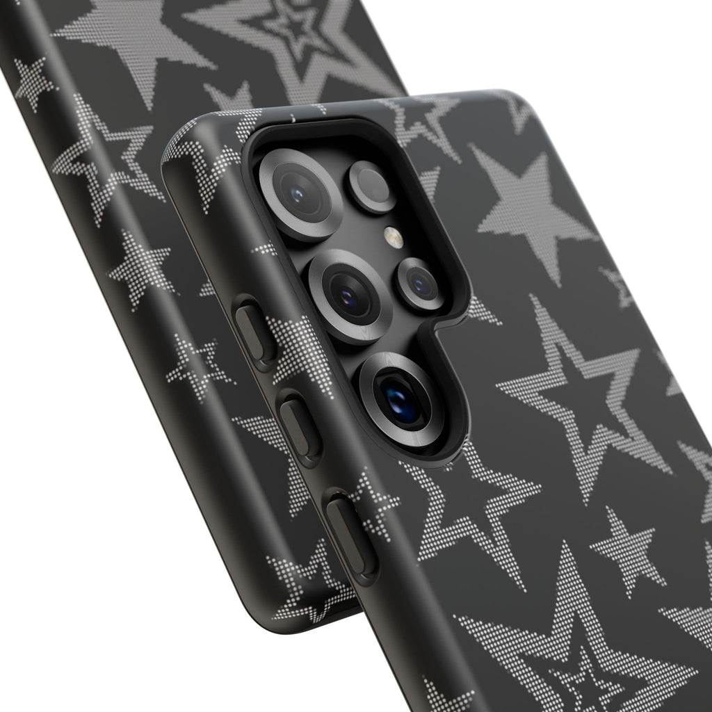 Black Star Pattern Tough Phone Case — Durable Protective Phone Cover