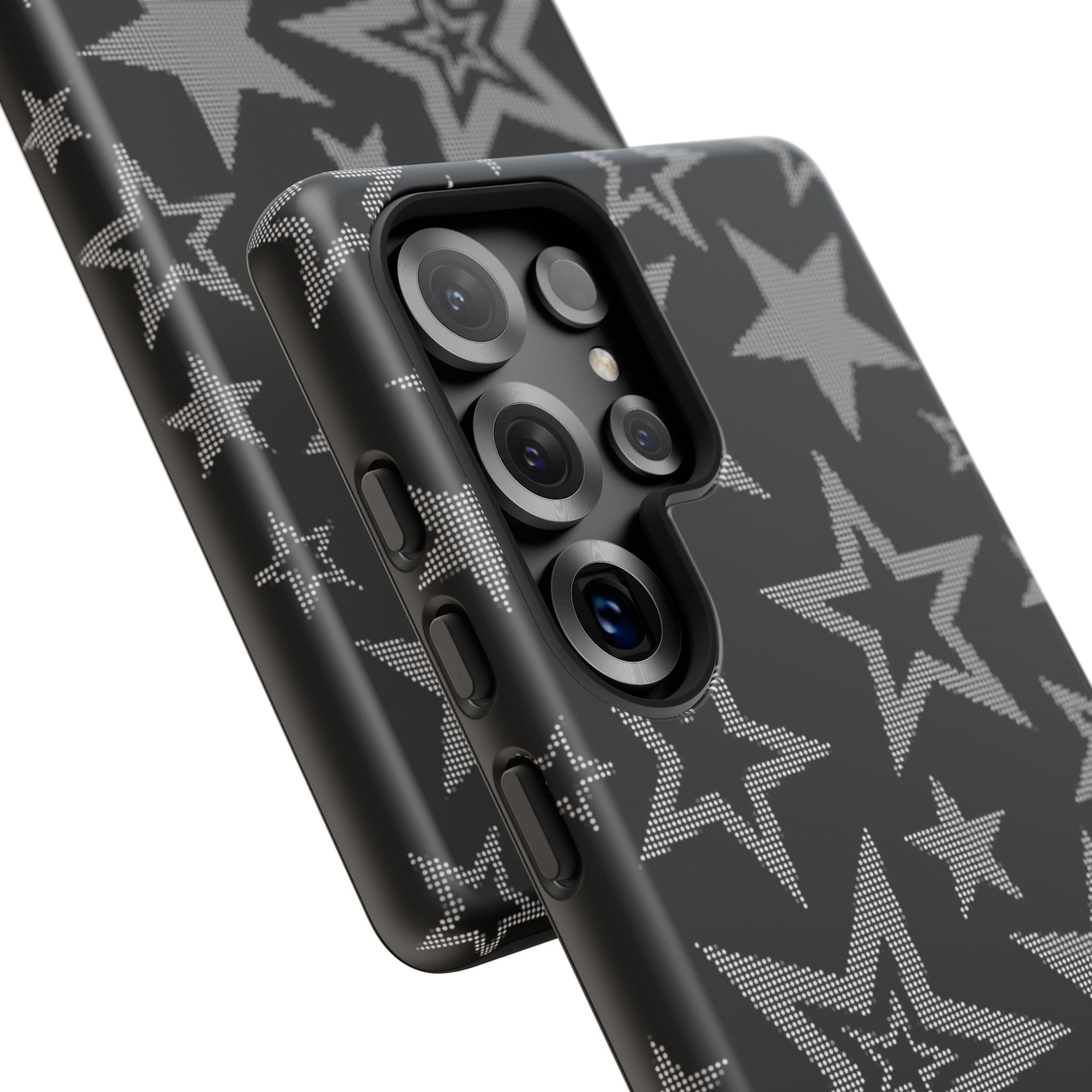 Black Star Pattern Tough Phone Case — Durable Protective Phone Cover