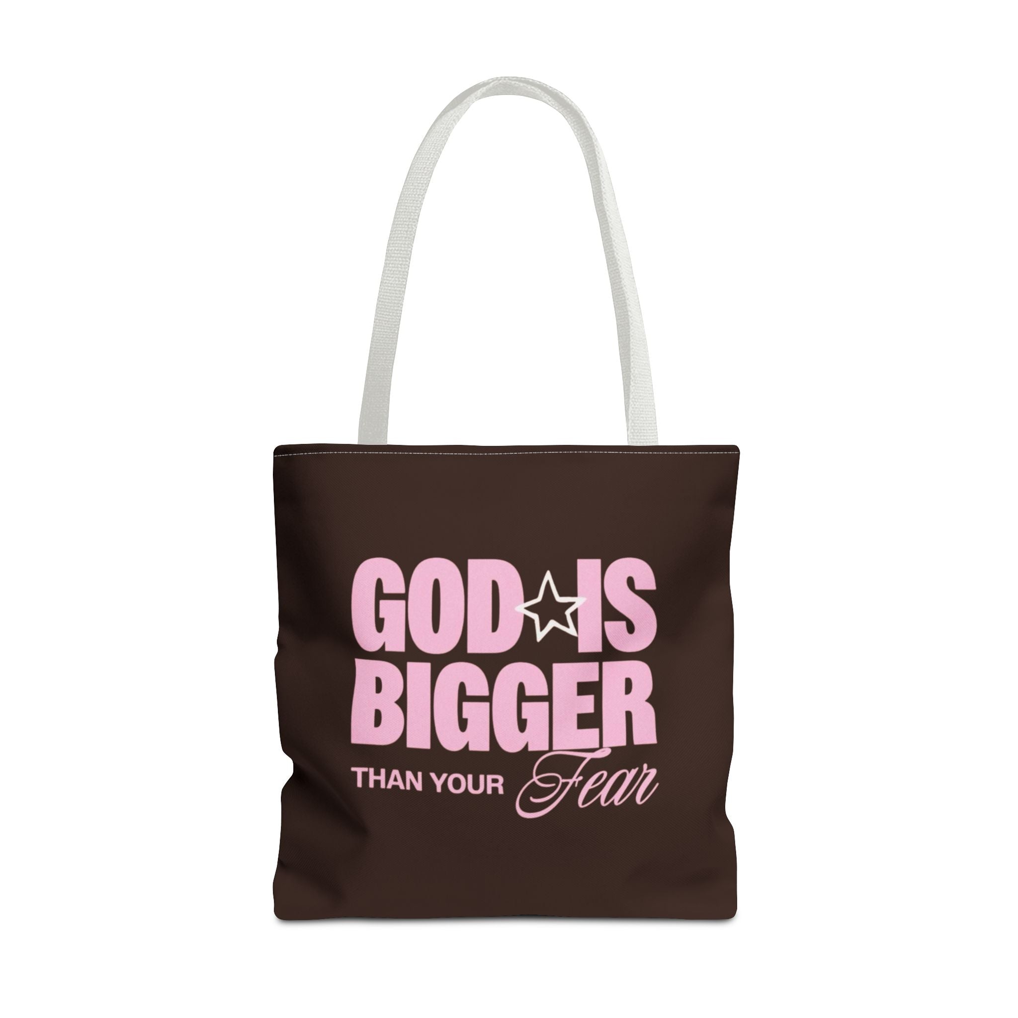 "God Is Bigger Than Your Fear" Scripture Quote Tote Bag