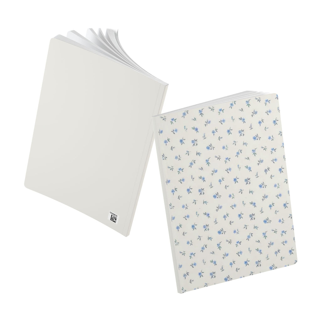 Blue Floral Softcover Journal – Pocket Notebook with Printed Inside Pages