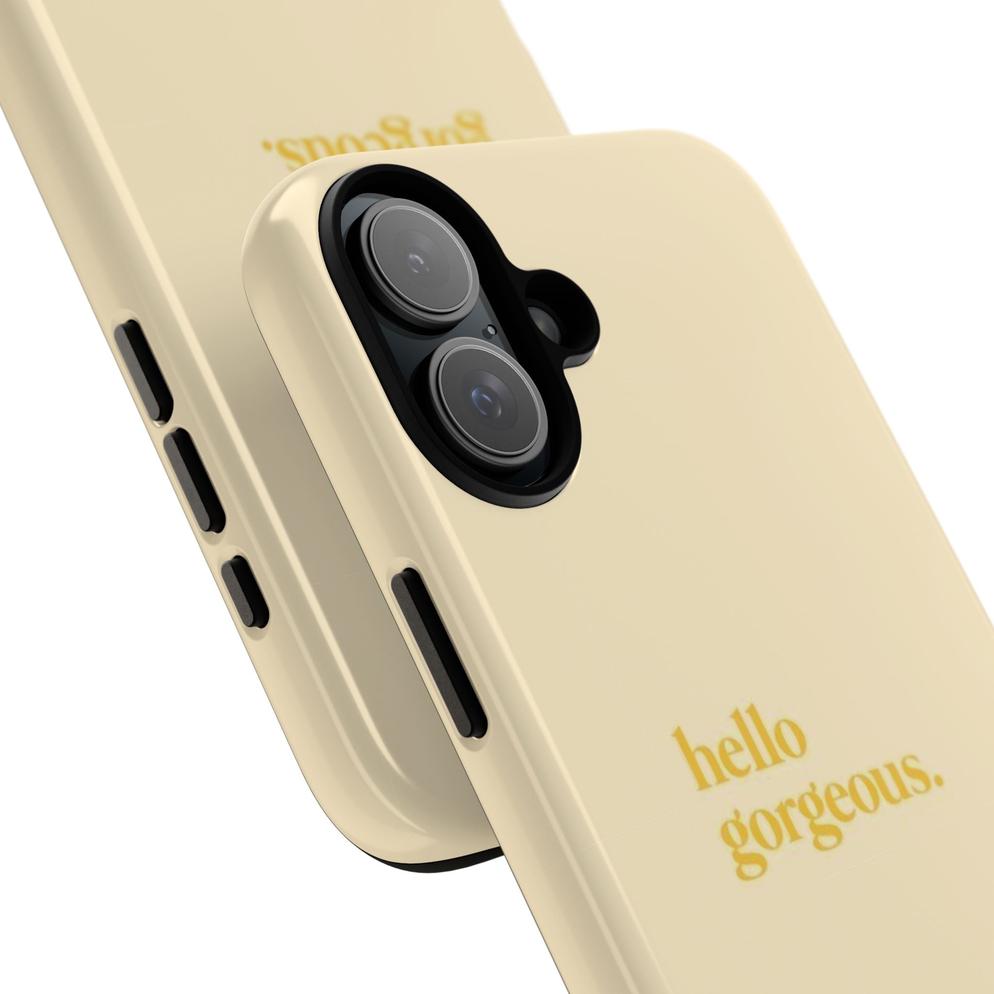 Hello Gorgeous iPhone Case — Cream Tough Protective Cover