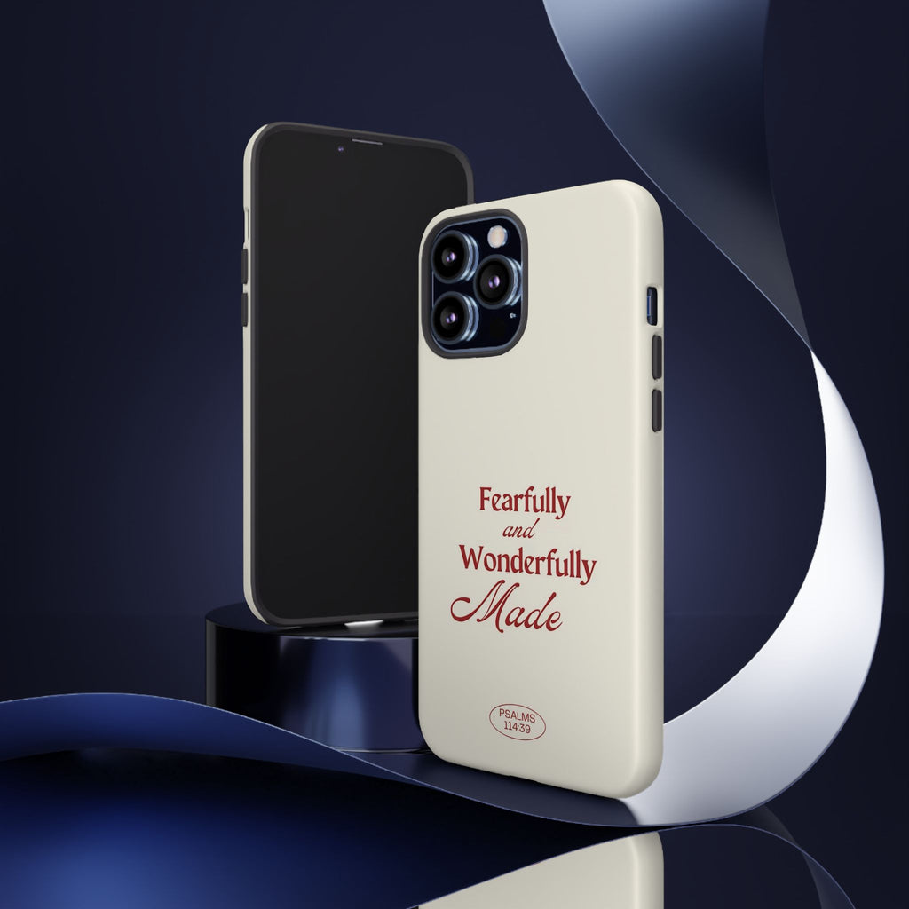 Tough Phone Case — "Fearfully and Wonderfully Made" Christian Scripture Protective Case