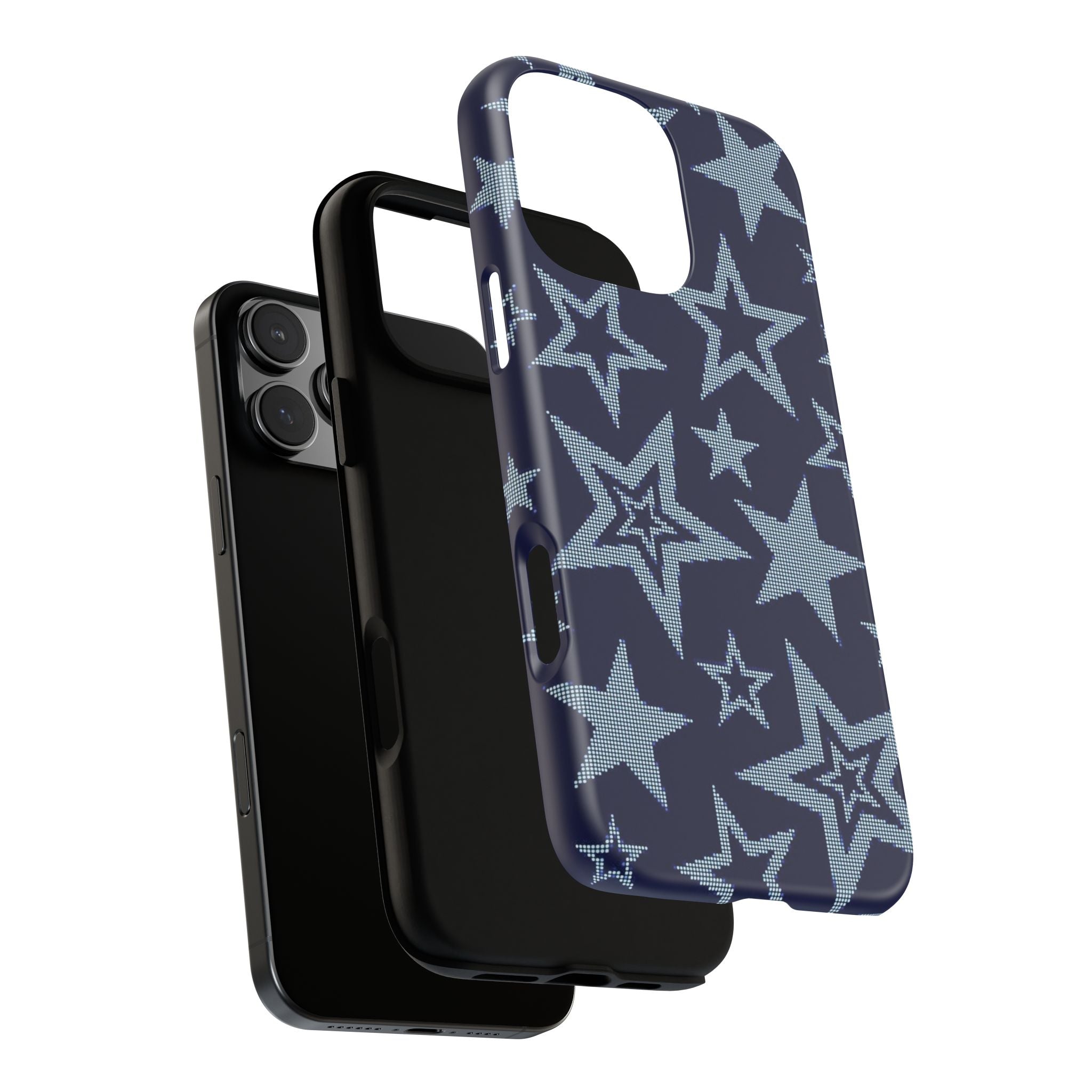 Navy Star Pattern Tough iPhone Case