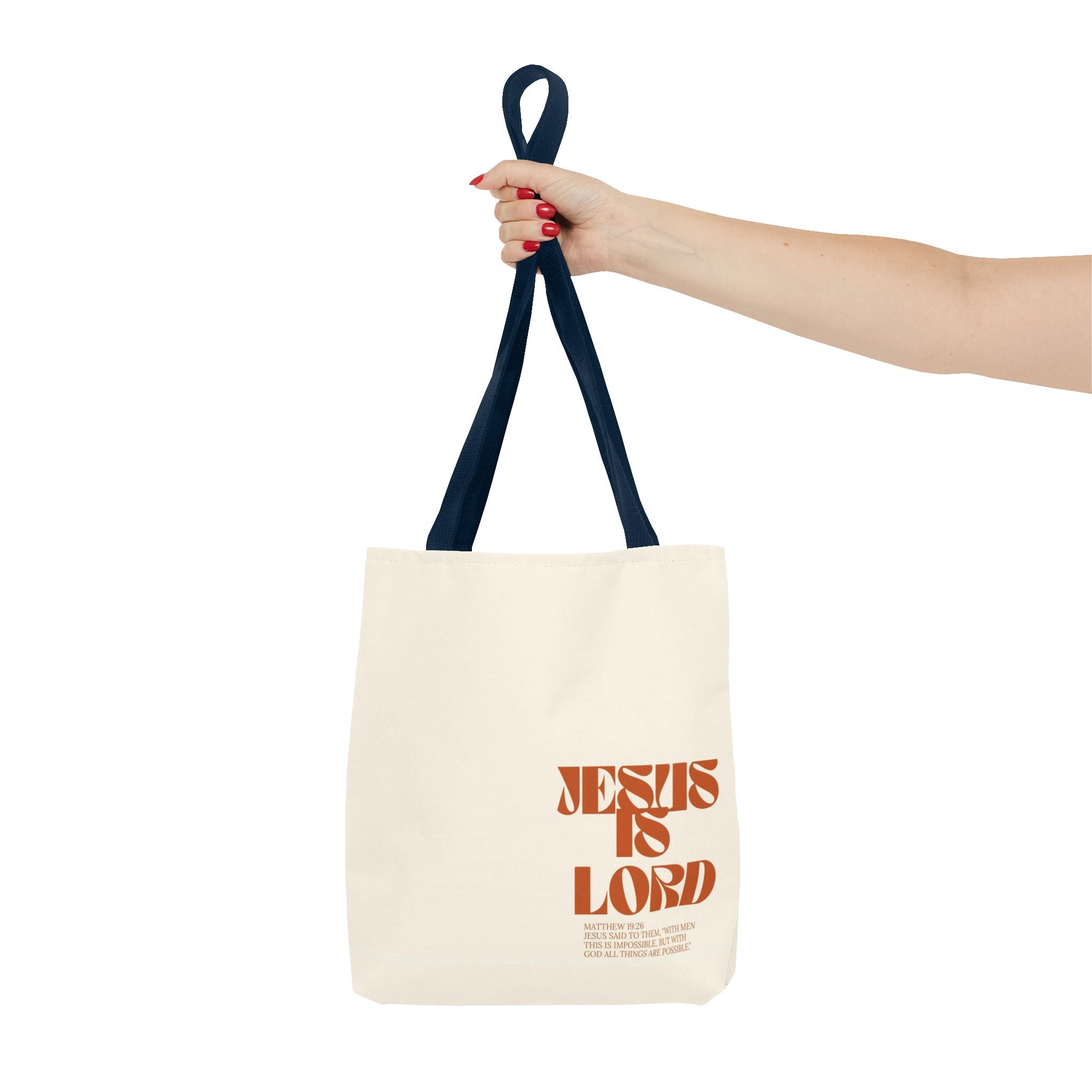"Jesus Is Lord" Tote Bag — Faith-Based Christian Quote Everyday Tote