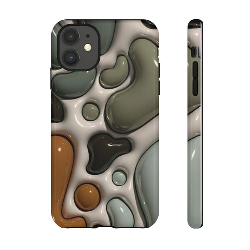 Abstract Pebble Pattern iPhone Case — Modern Organic Camouflage Tough Case