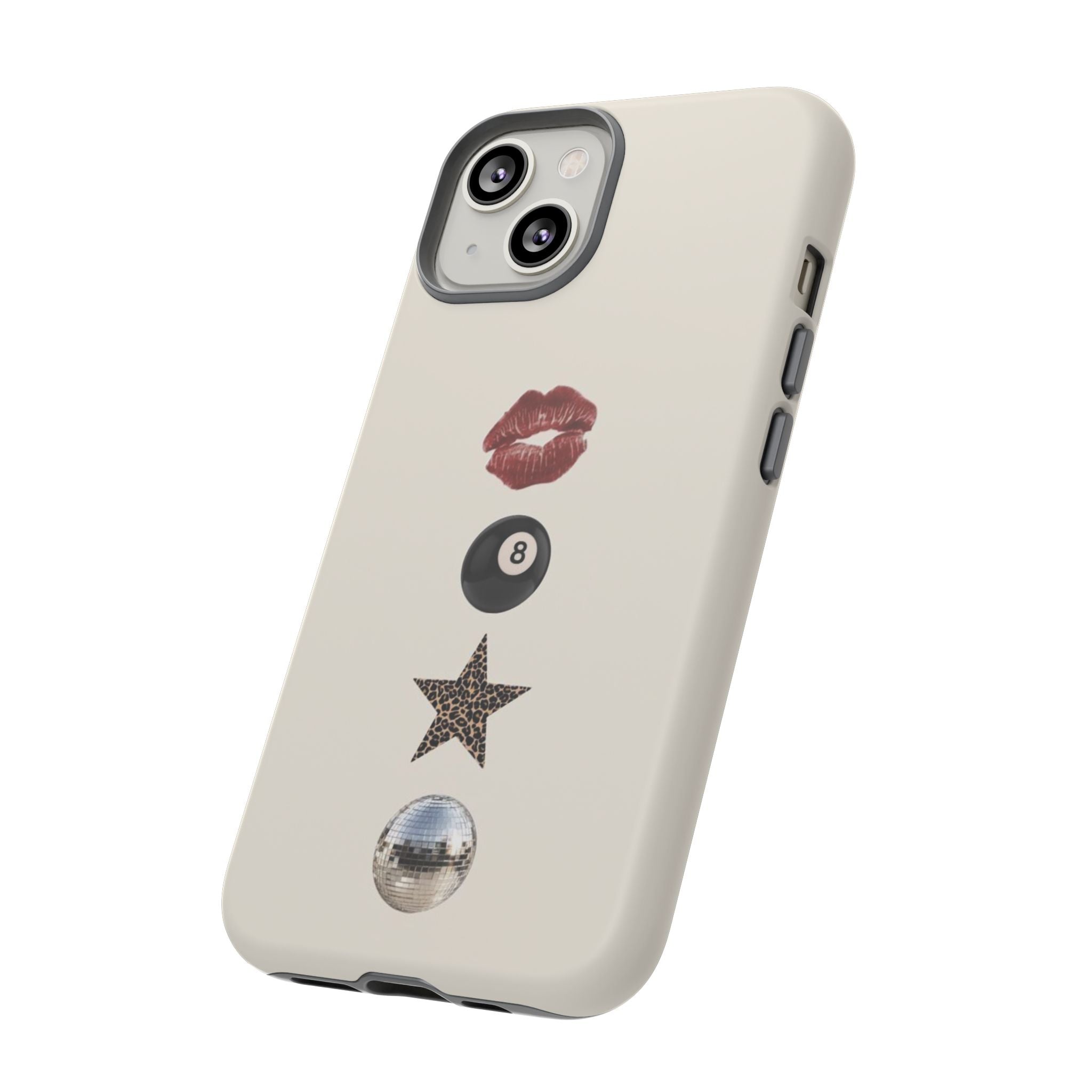 Kiss 8-Ball Star iPhone Case – Trendy Minimalist Protective Cover