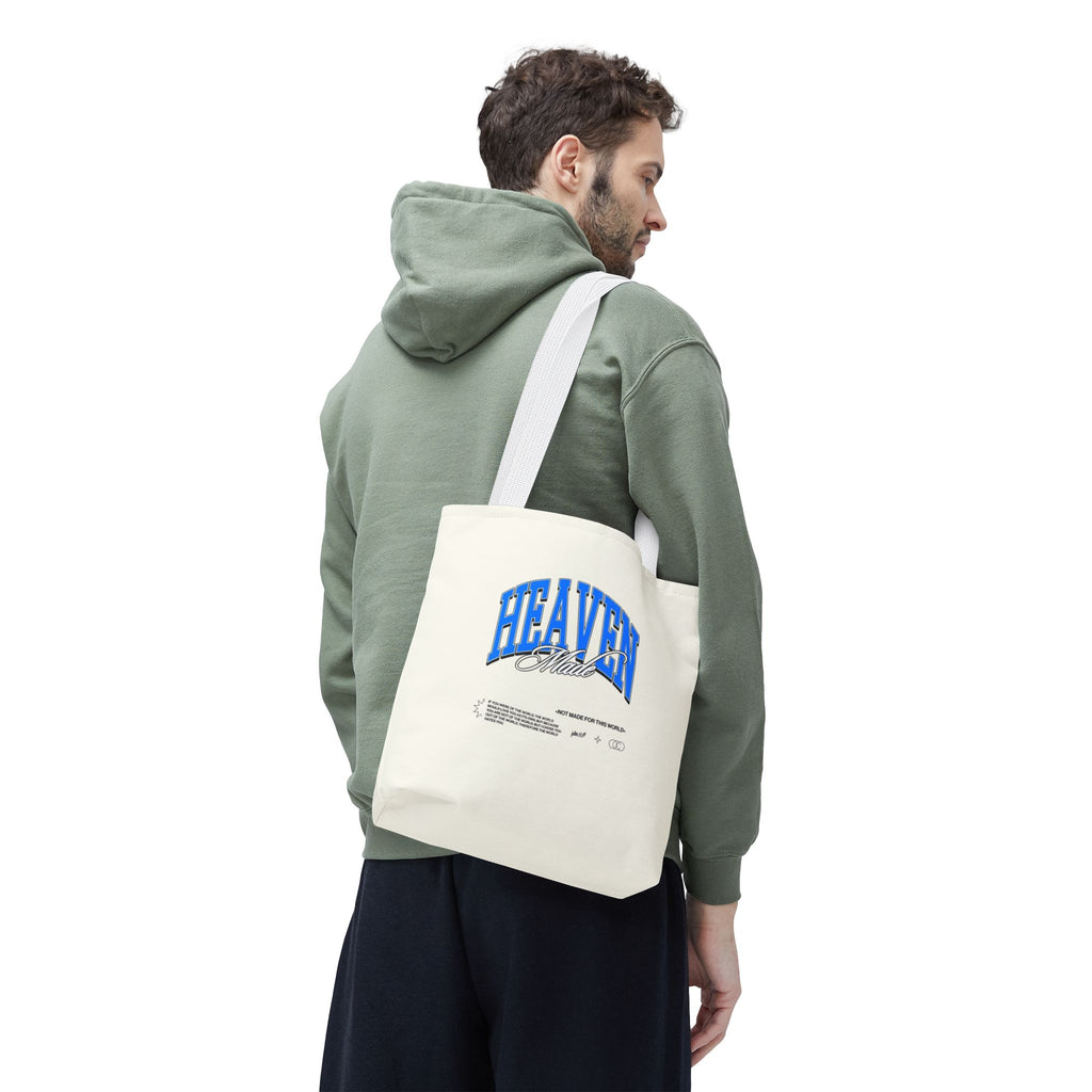 Heaven Music Tote Bag - Retro Blue Graphic All-Over Print