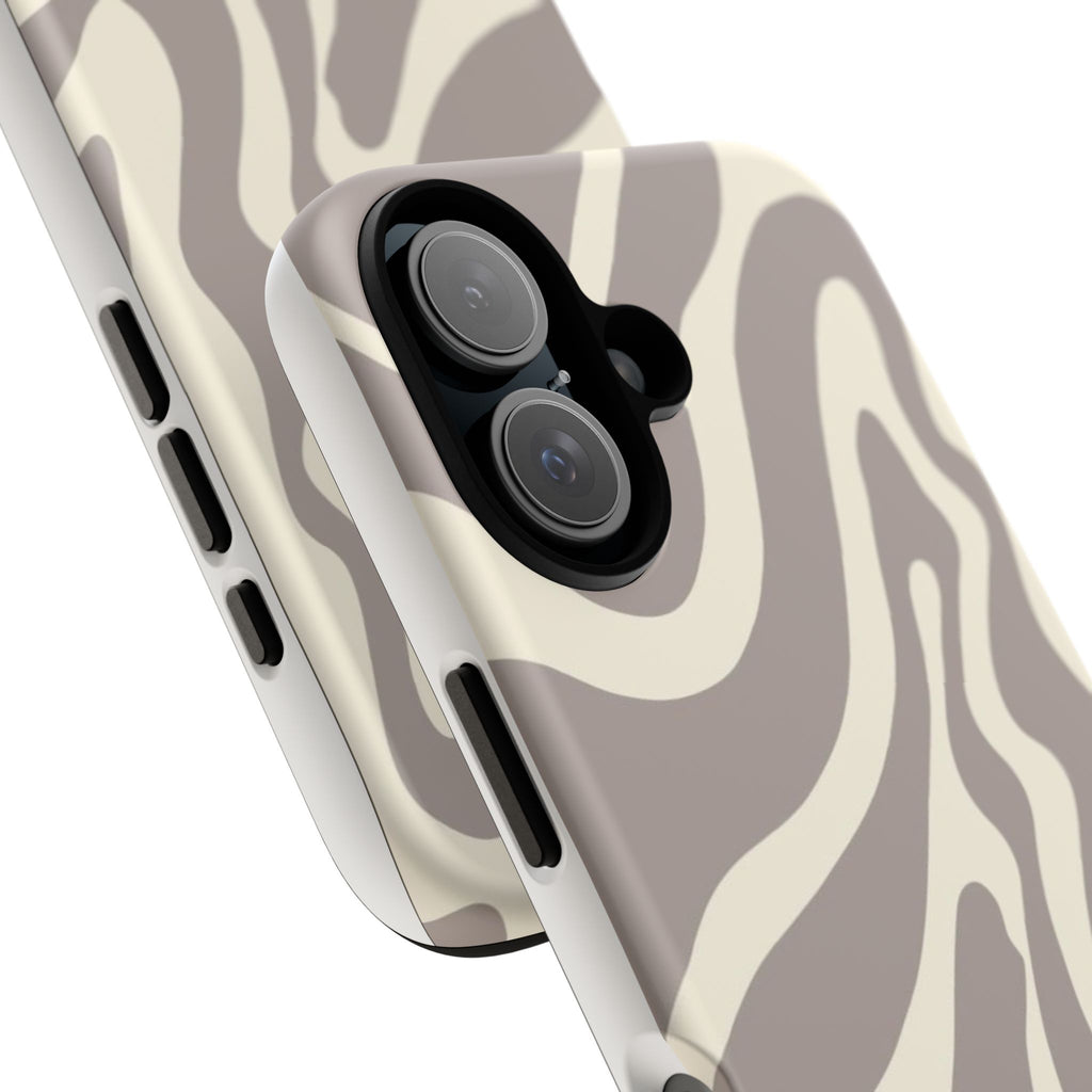 Neutral Zebra Print Tough iPhone Case