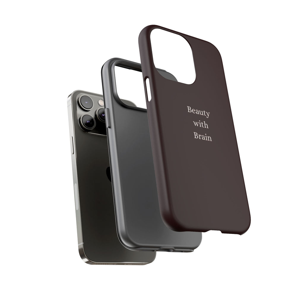 Tough Case — "Beauty with Brain" Protective iPhone Case (Sleek Maroon)