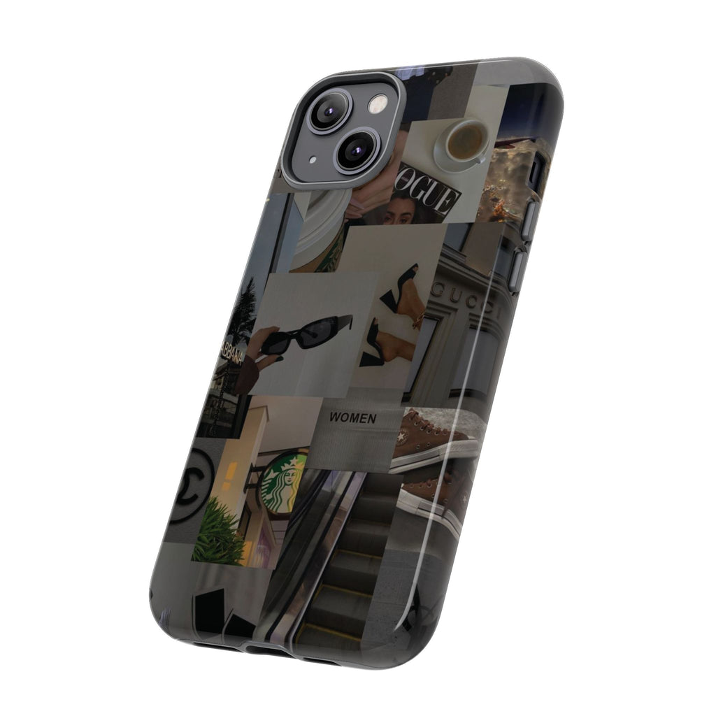 Collage Aesthetic Tough iPhone Case — Chic Cafe & Fashion Mood Board