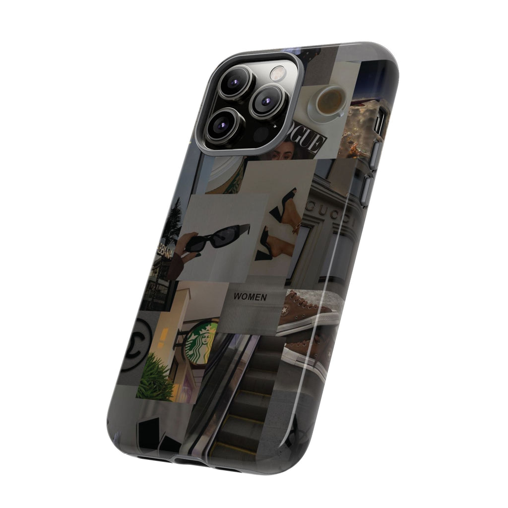 Collage Aesthetic Tough iPhone Case — Chic Cafe & Fashion Mood Board