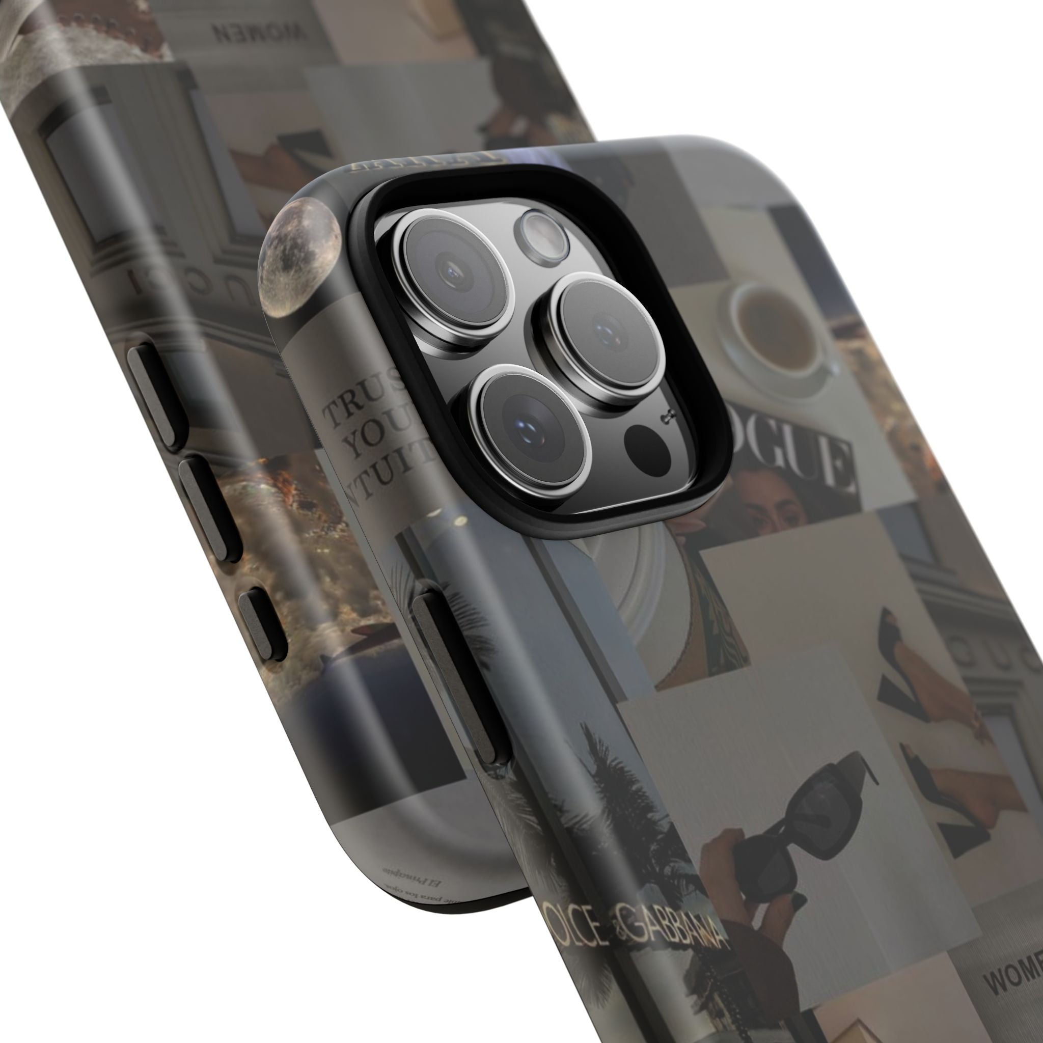 Collage Aesthetic Tough iPhone Case — Chic Cafe & Fashion Mood Board