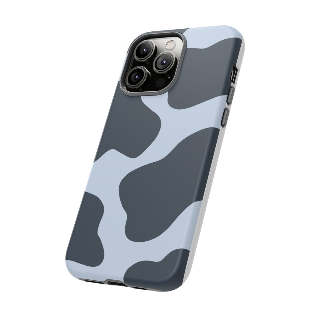 Cow Print Tough iPhone Case — Blue Black Abstract Pattern