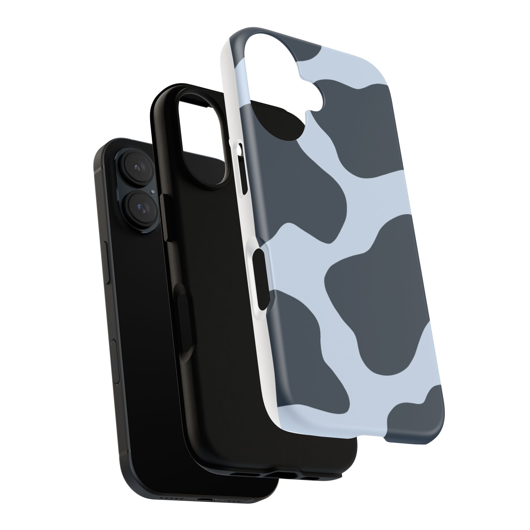 Cow Print Tough iPhone Case — Blue Black Abstract Pattern