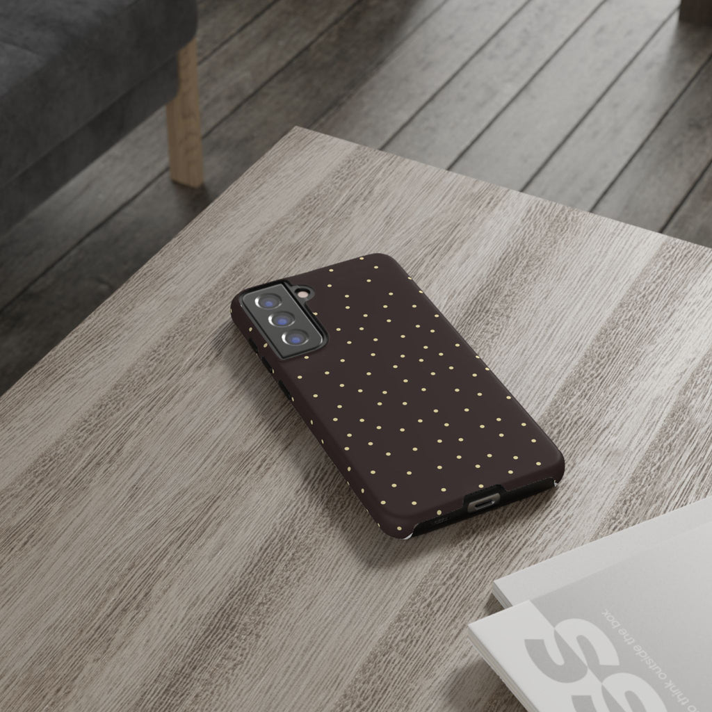 Brown Gold Polka Dot Tough Phone Case