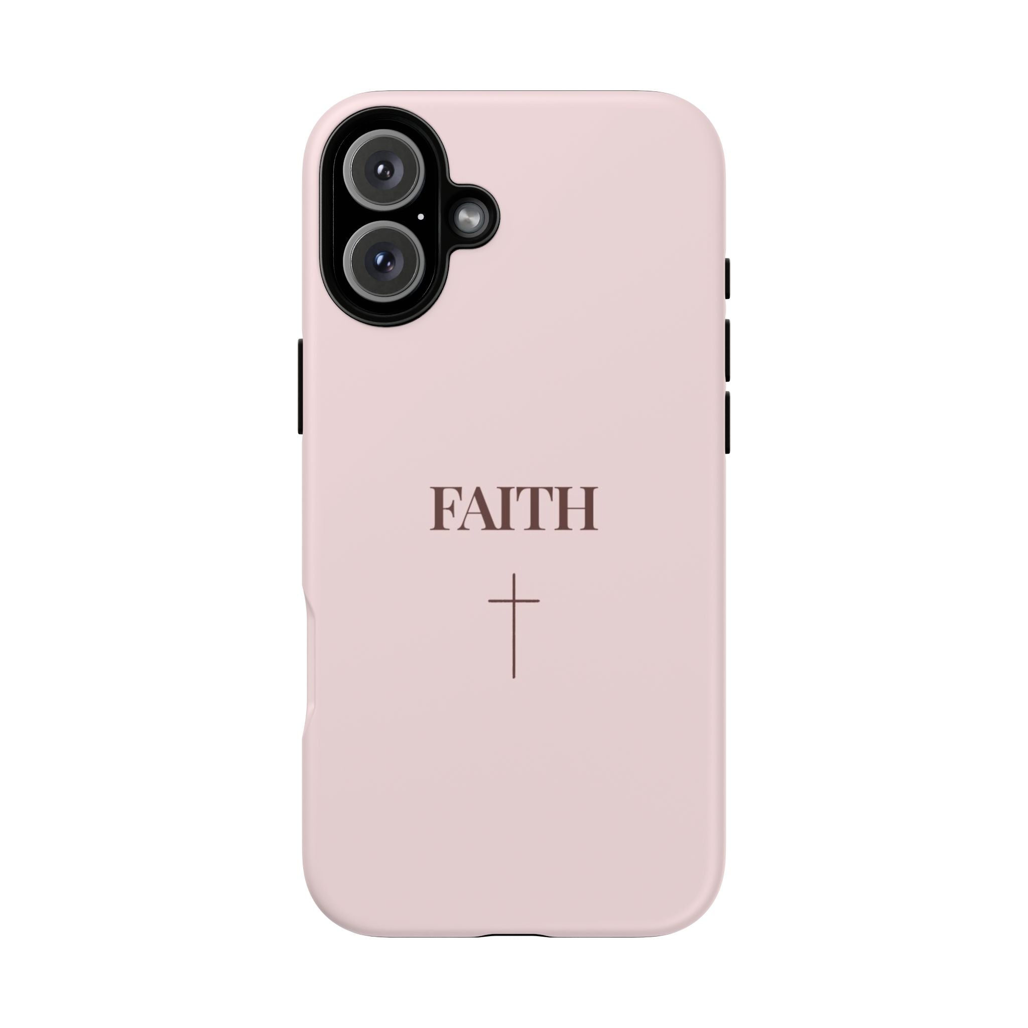 Faith Cross Tough Phone Case — Minimal Pink Christian iPhone Cover