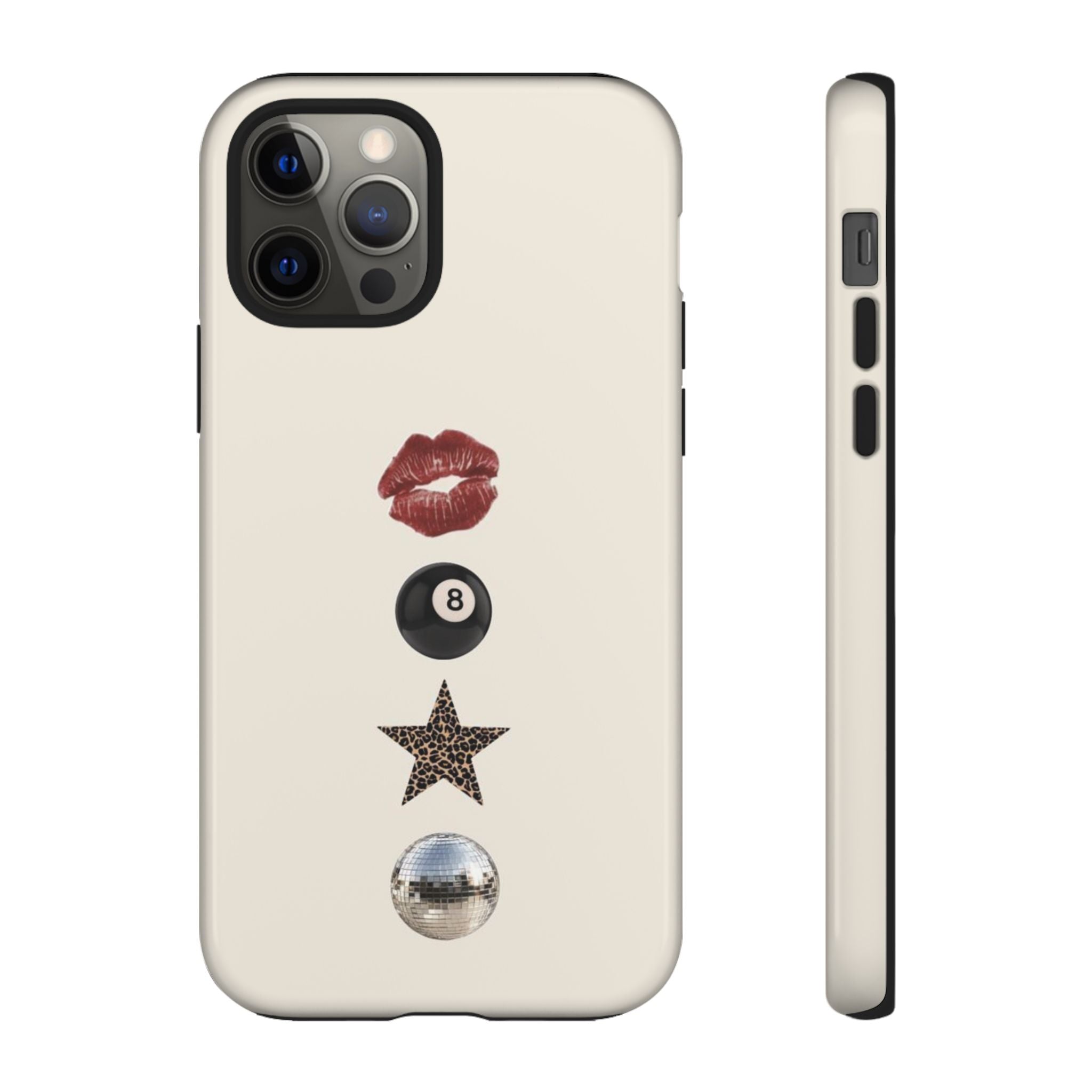 Kiss 8-Ball Star iPhone Case – Trendy Minimalist Protective Cover