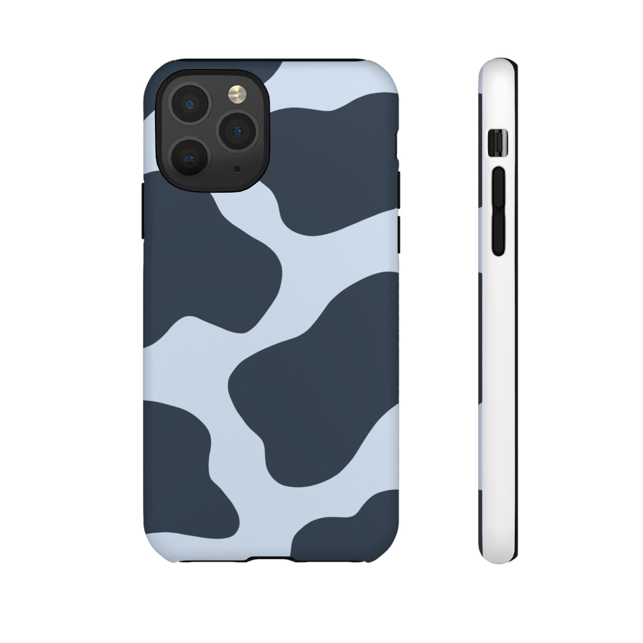 Cow Print Tough iPhone Case — Blue Black Abstract Pattern