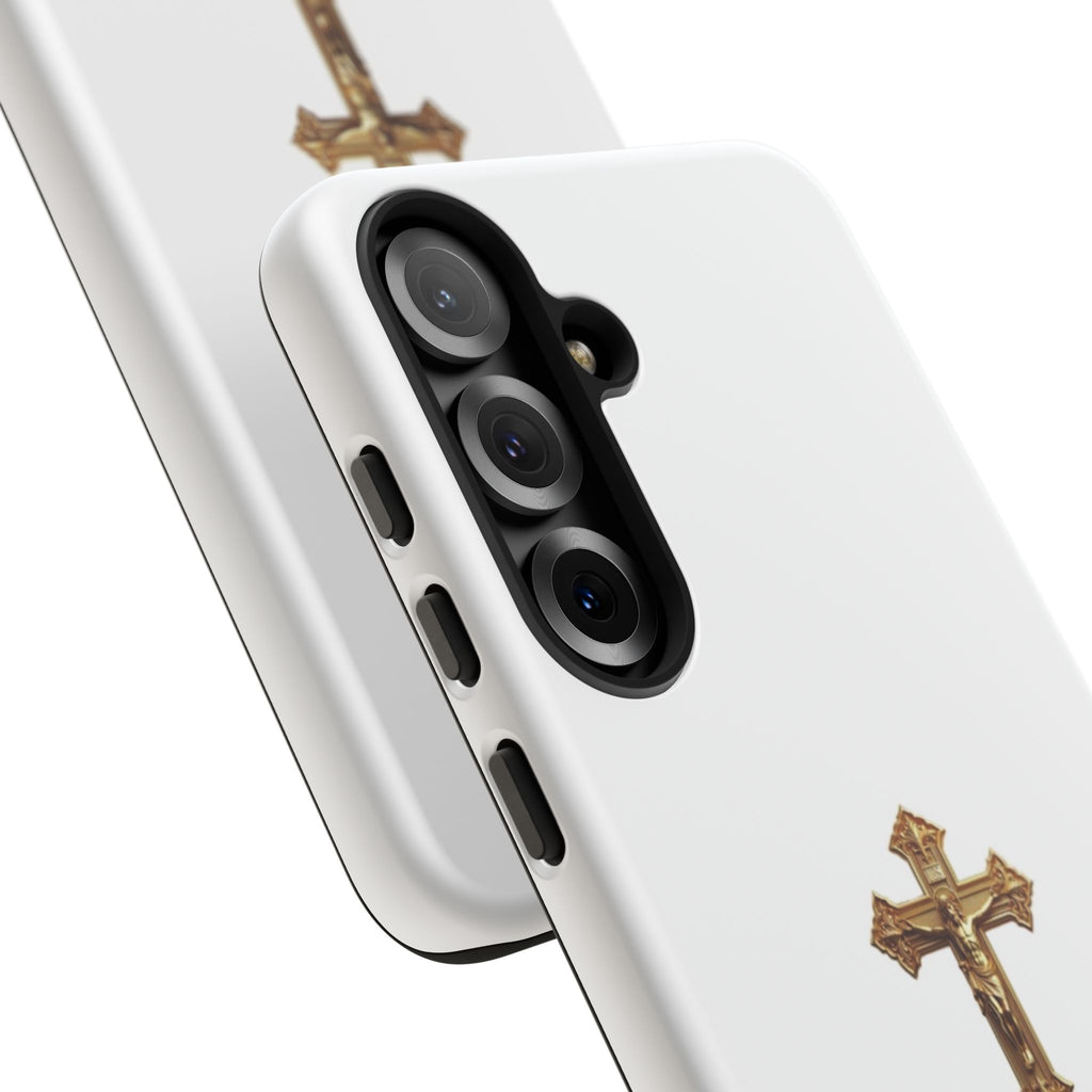 Gold Cross Tough Phone Case | Protective Cover