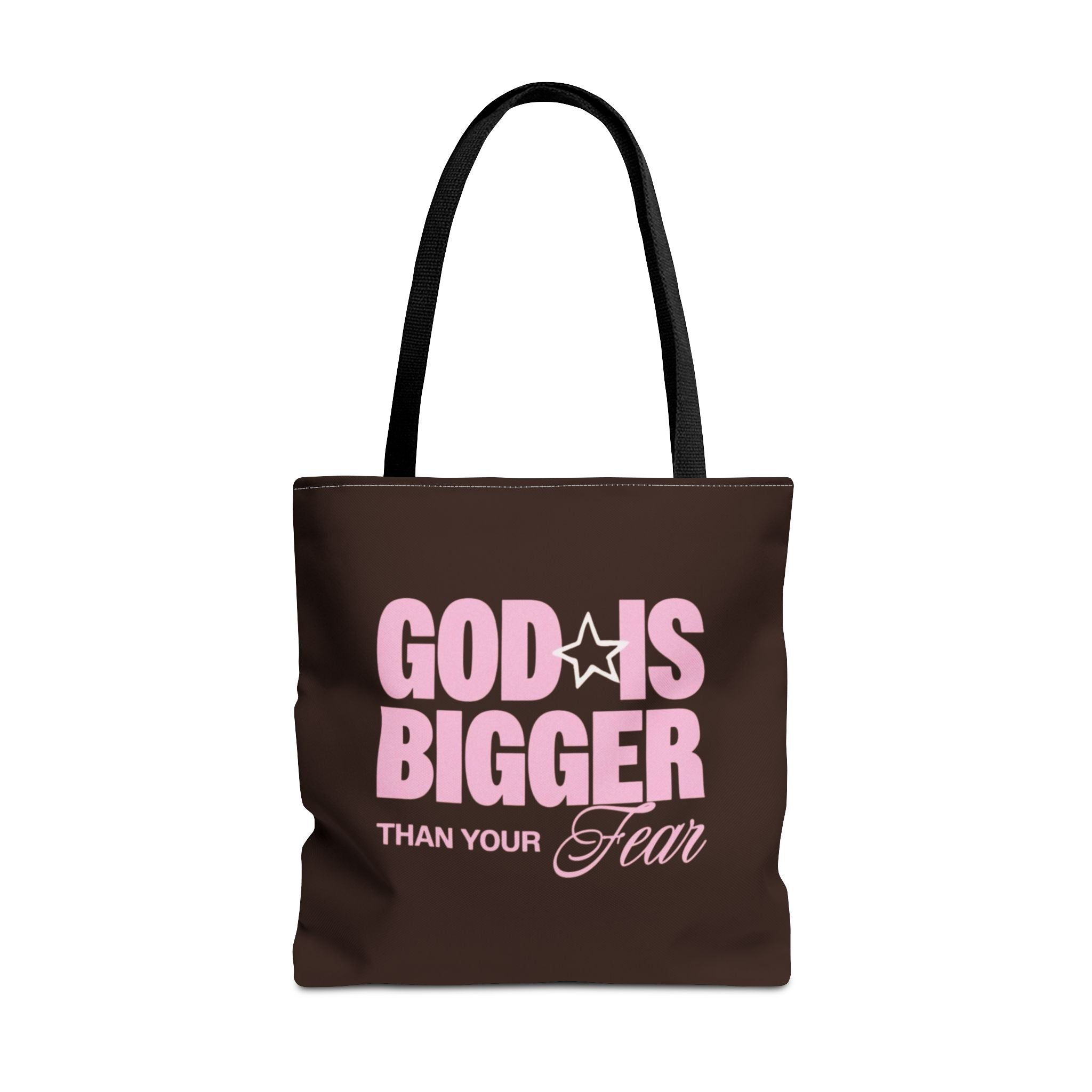 "God Is Bigger Than Your Fear" Scripture Quote Tote Bag