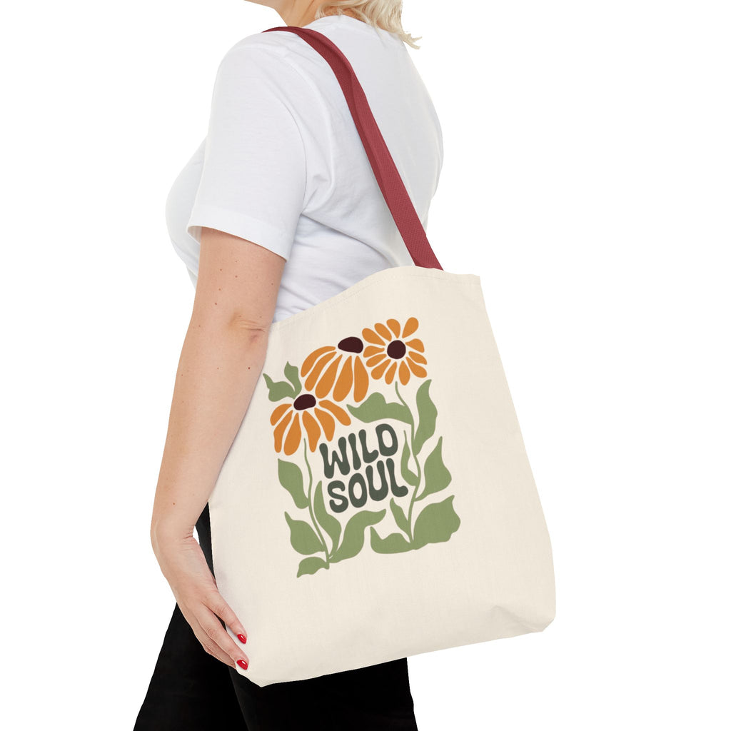 Wild Soul Floral Tote Bag — Boho Sunflower Canvas Carryall