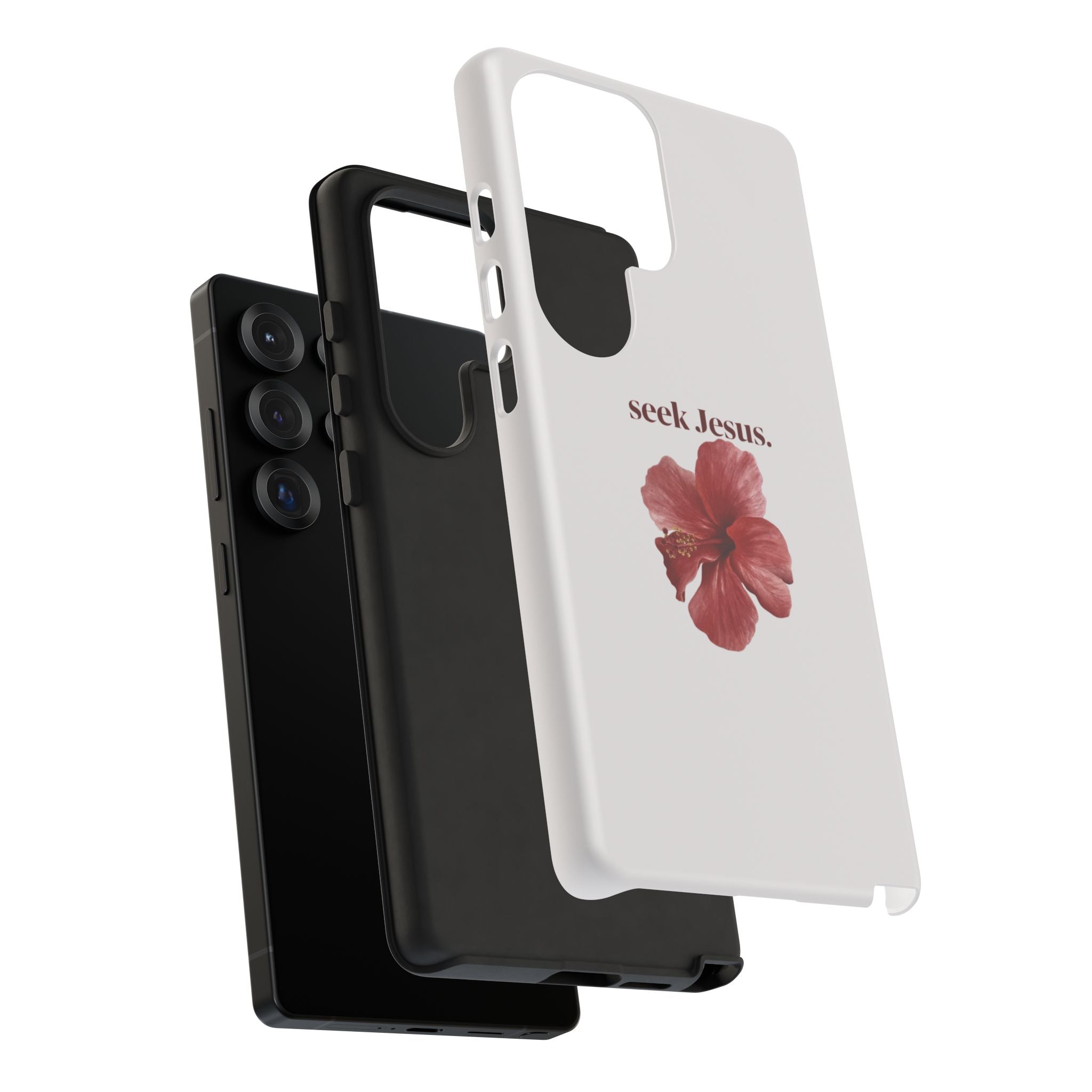 "seek Jesus." Floral Tough Protective Case