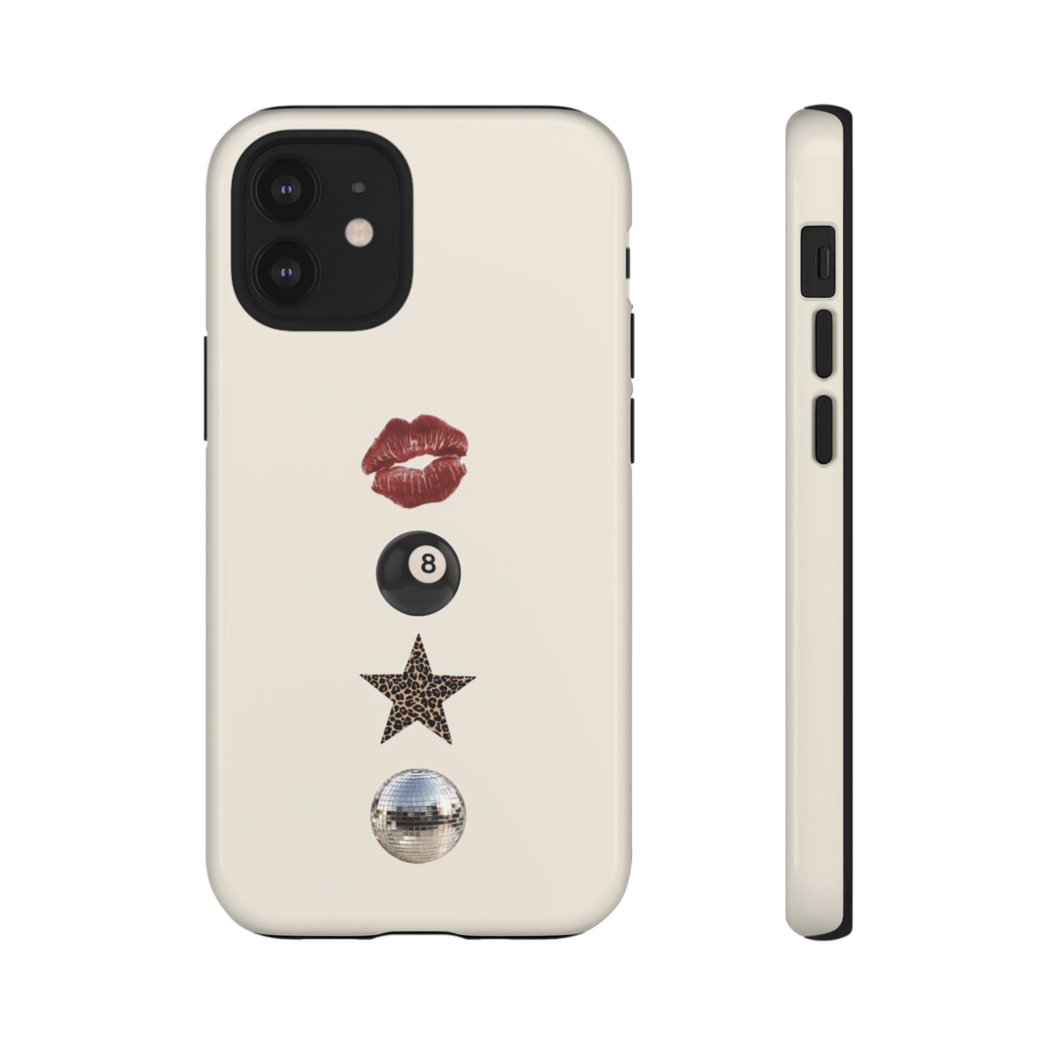 Kiss 8-Ball Star iPhone Case – Trendy Minimalist Protective Cover