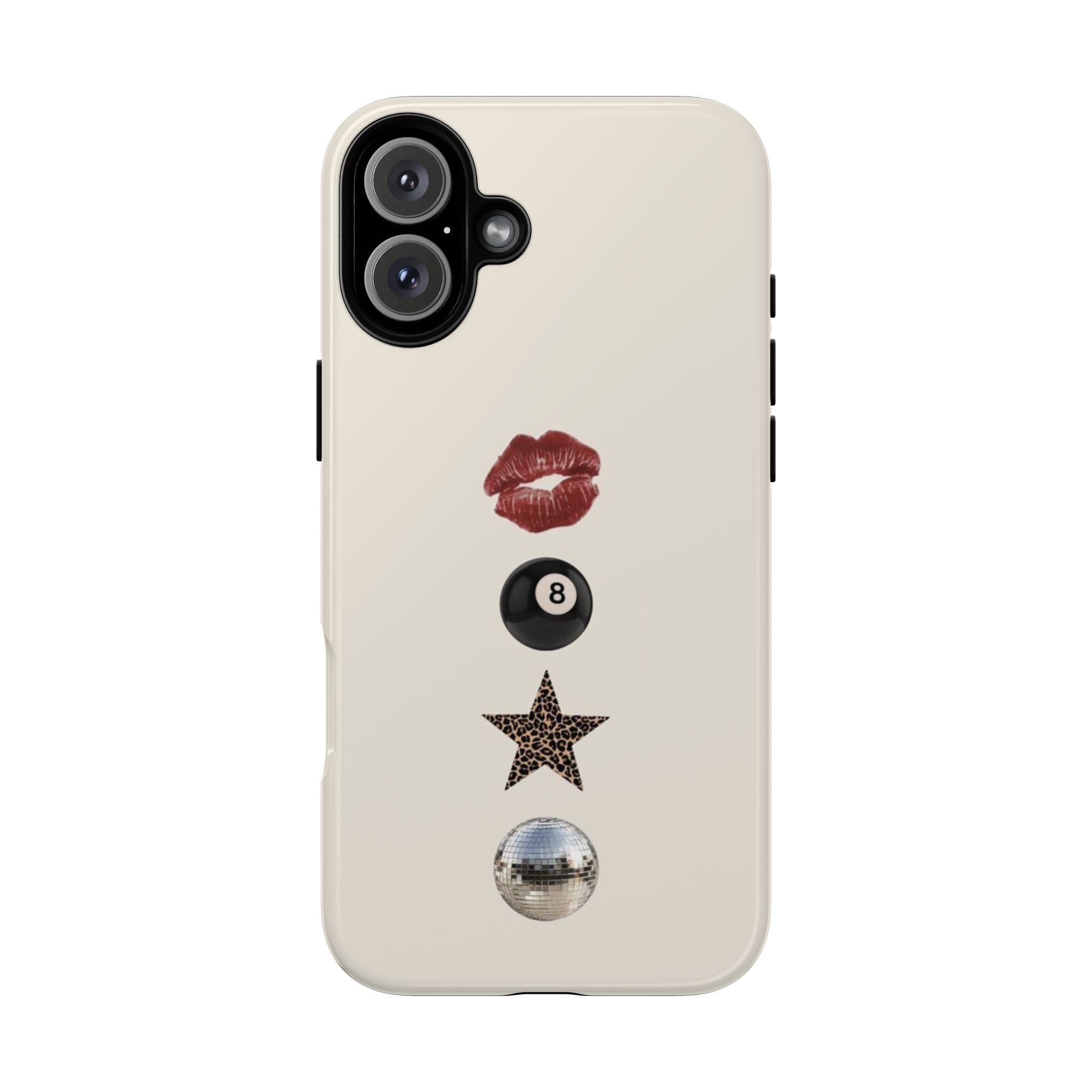Kiss 8-Ball Star iPhone Case – Trendy Minimalist Protective Cover