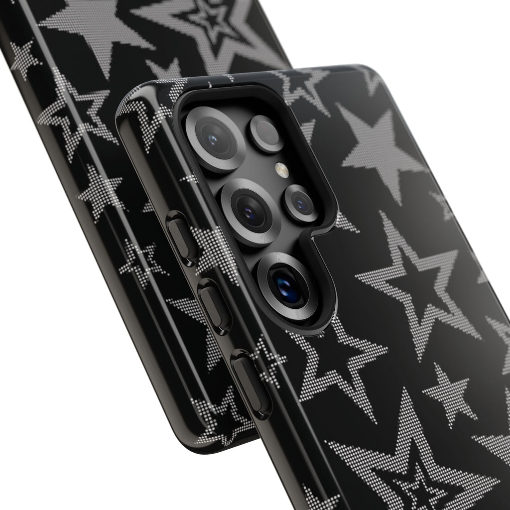 Black Star Pattern Tough Phone Case — Durable Protective Phone Cover