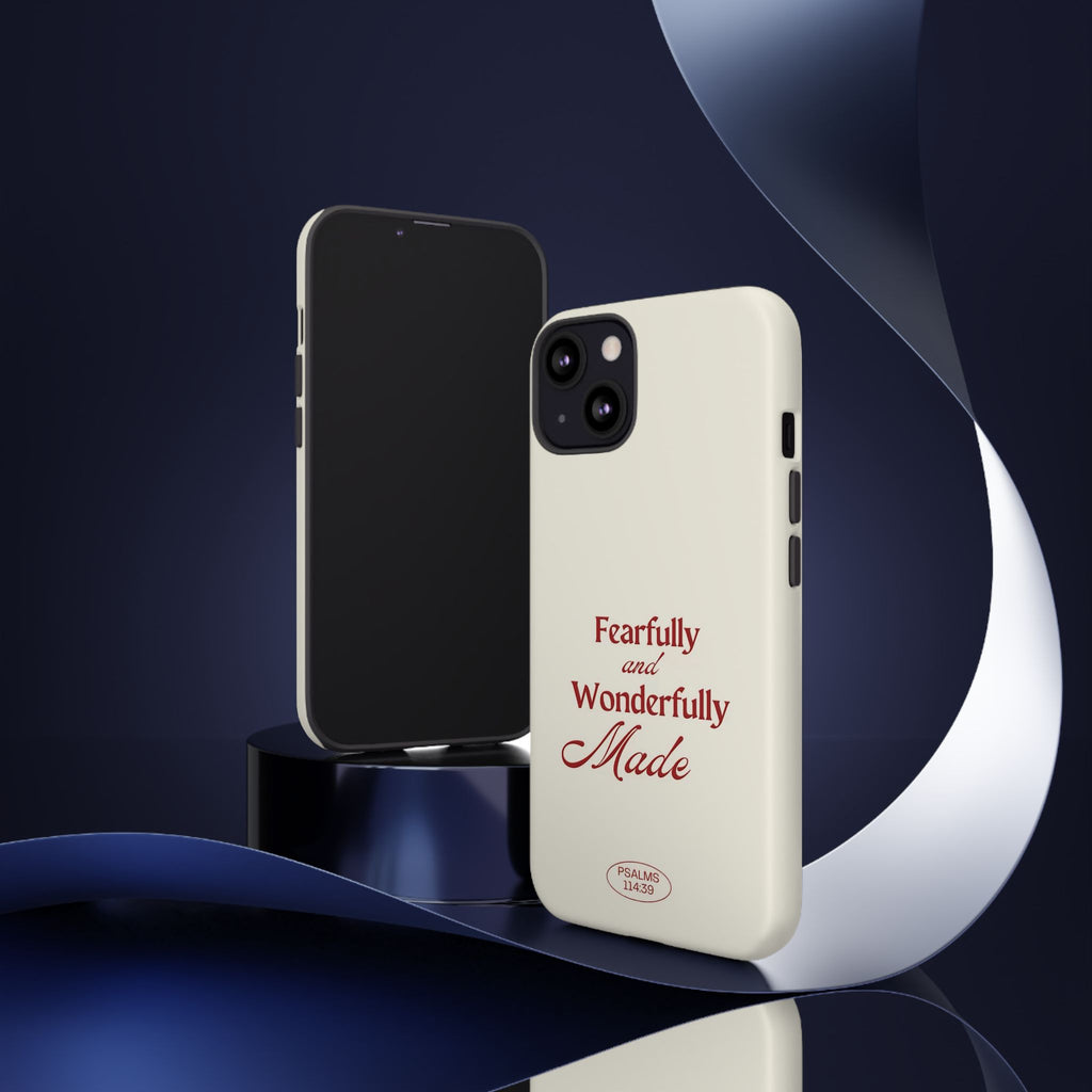 Tough Phone Case — "Fearfully and Wonderfully Made" Christian Scripture Protective Case