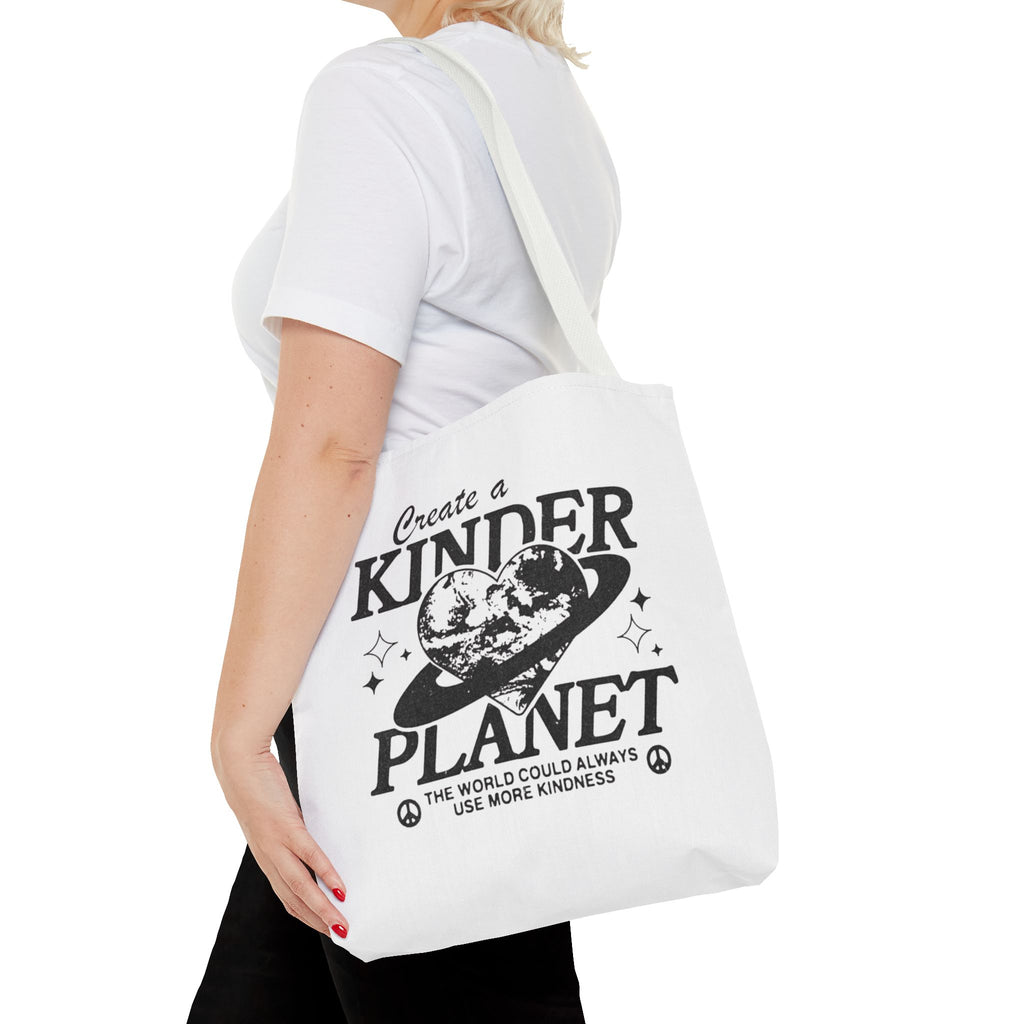 Create a Kinder Planet Tote Bag — Eco-Friendly Earth Love Canvas Tote