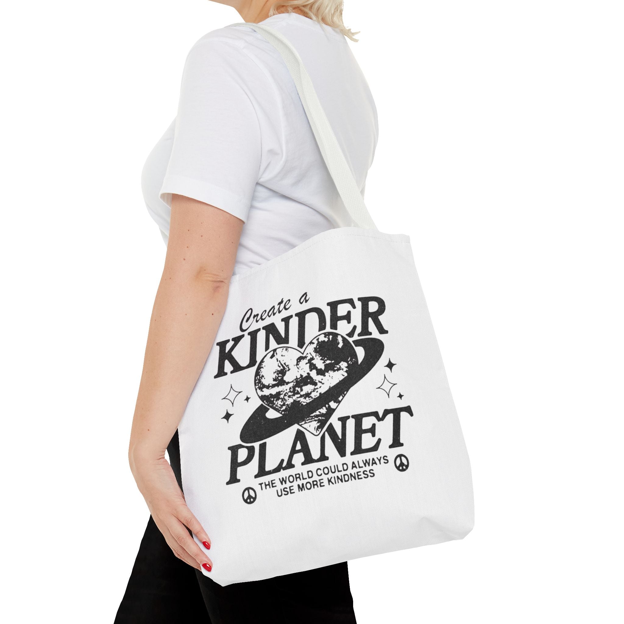 Create a Kinder Planet Tote Bag — Eco-Friendly Earth Love Canvas Tote