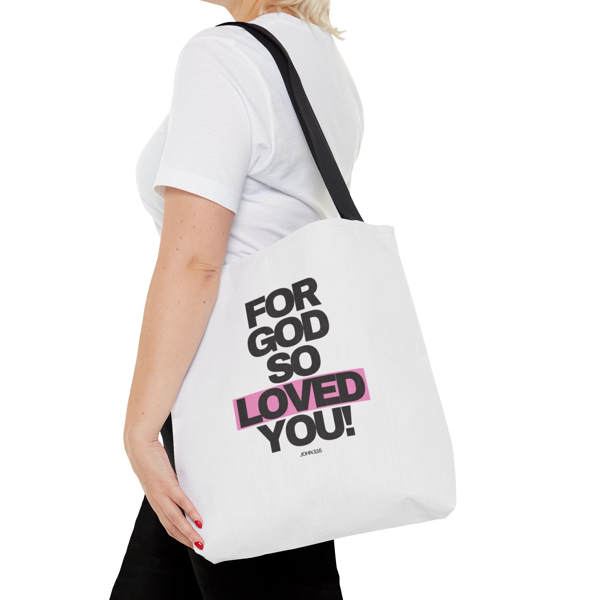 For God So Loved You Tote Bag — Inspirational Christian Canvas Tote