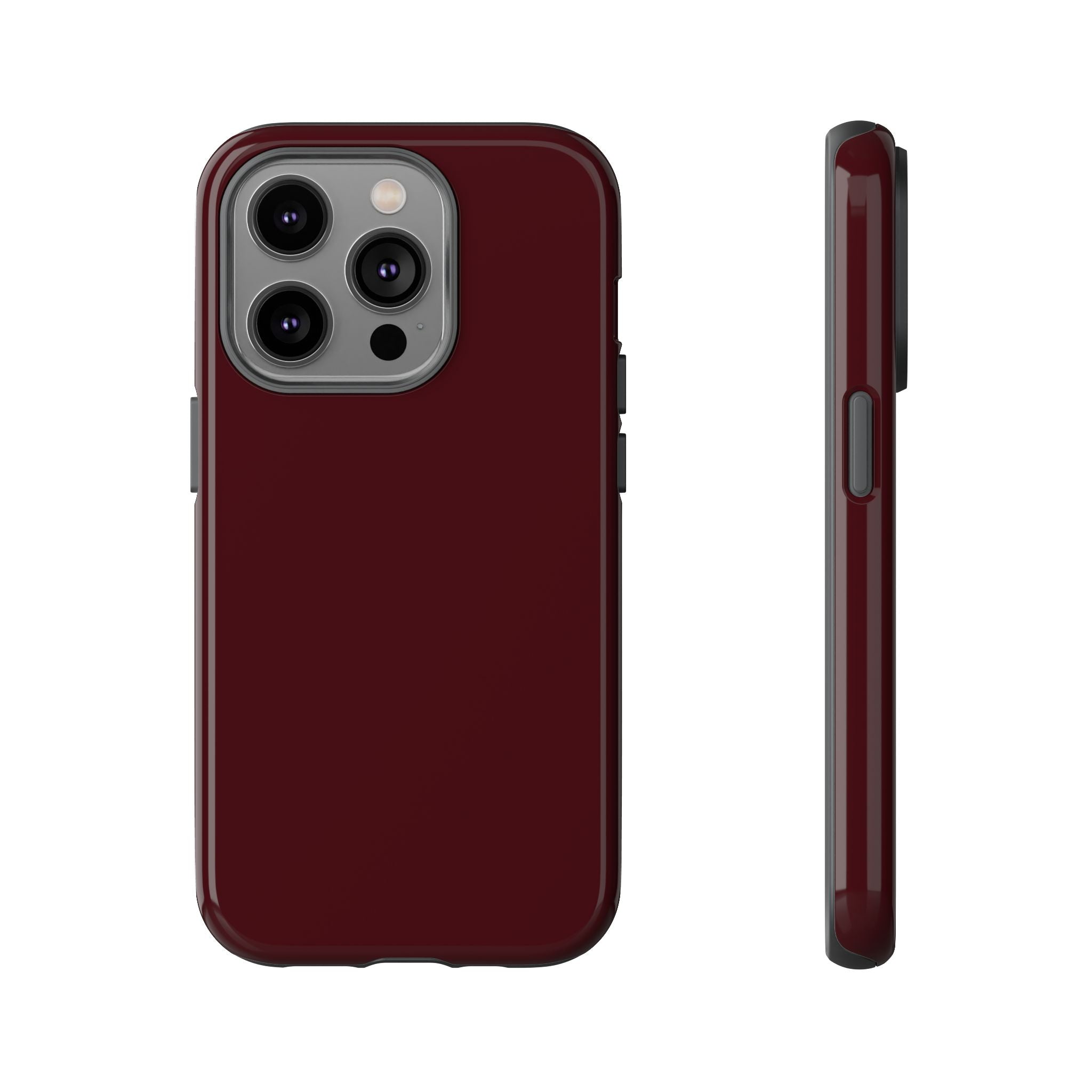 Maroon Tough iPhone Case — Slim Impact-Resistant Protective Cover