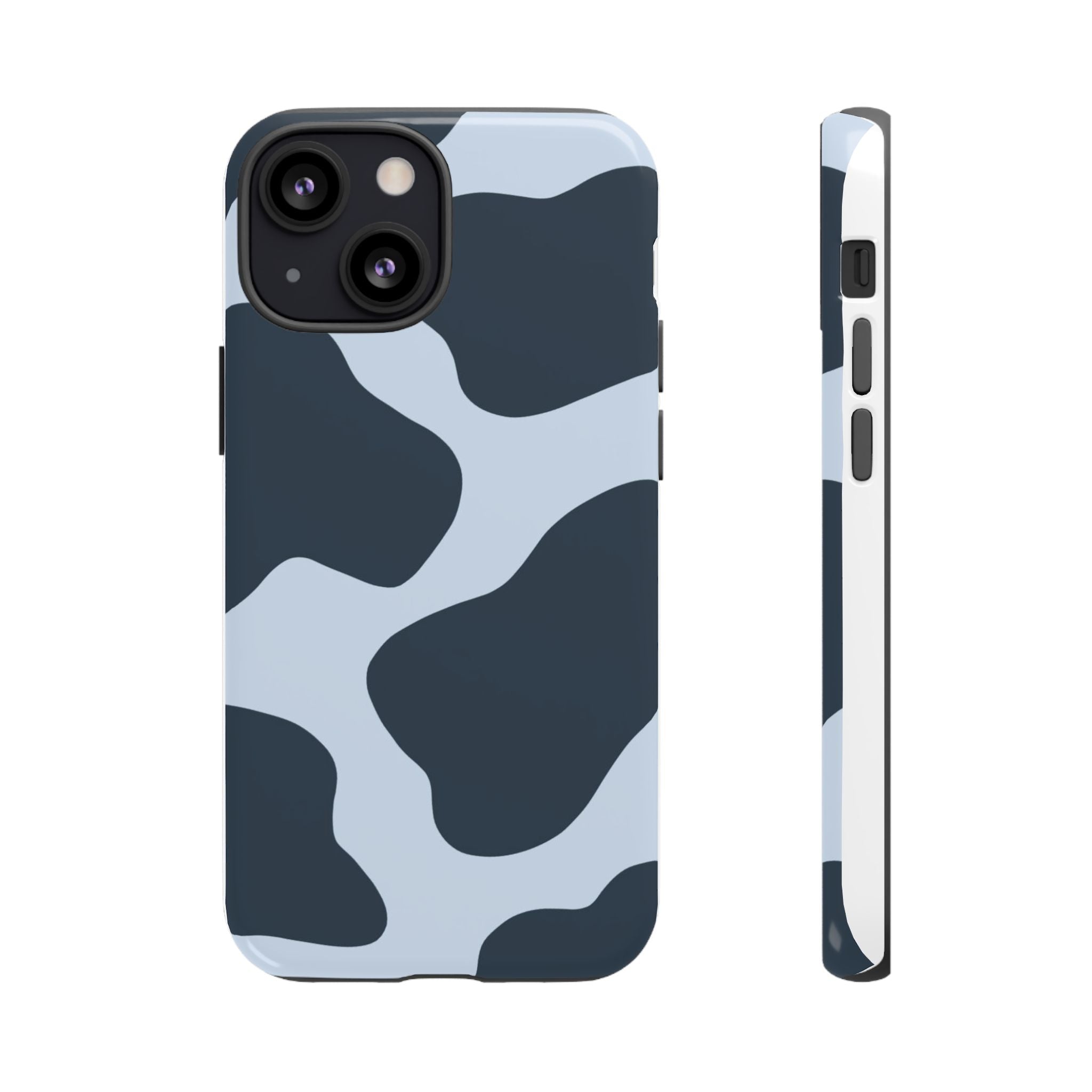 Cow Print Tough iPhone Case — Blue Black Abstract Pattern