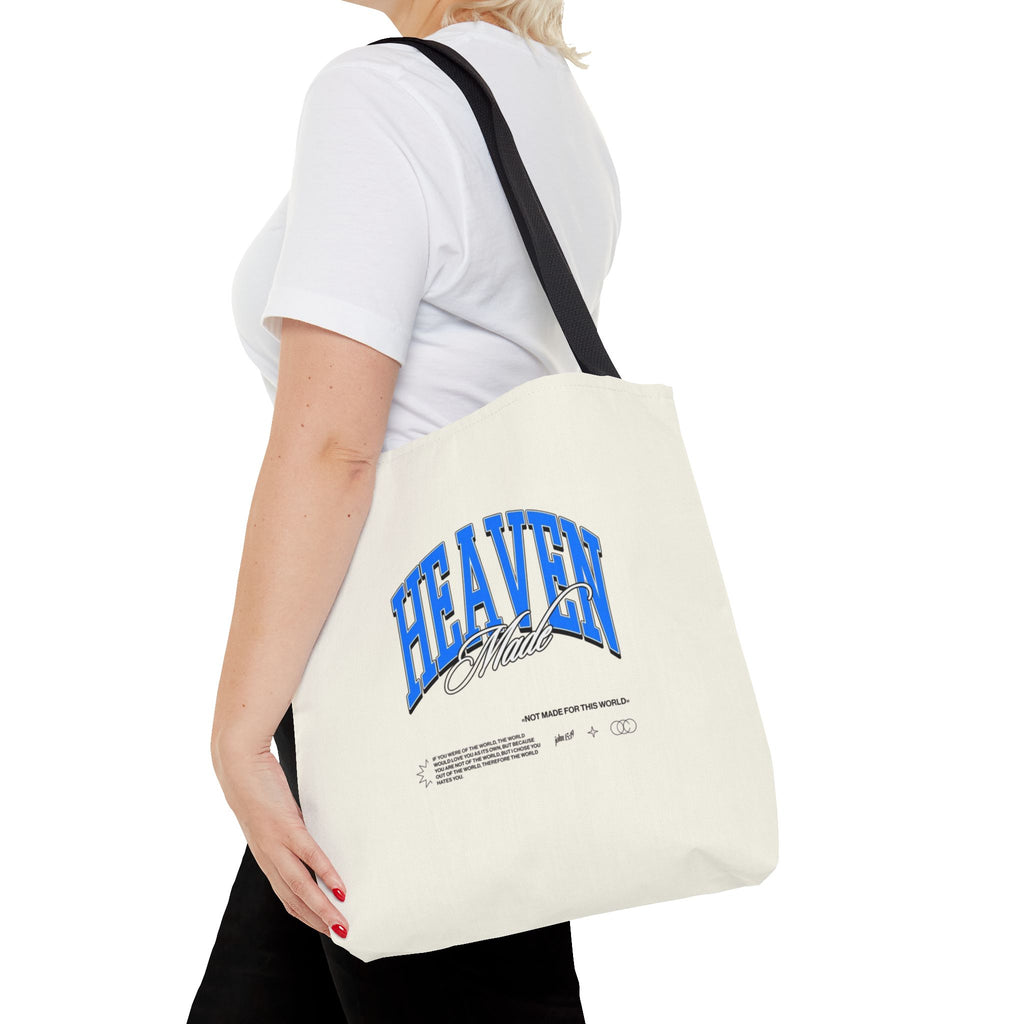 Heaven Music Tote Bag - Retro Blue Graphic All-Over Print