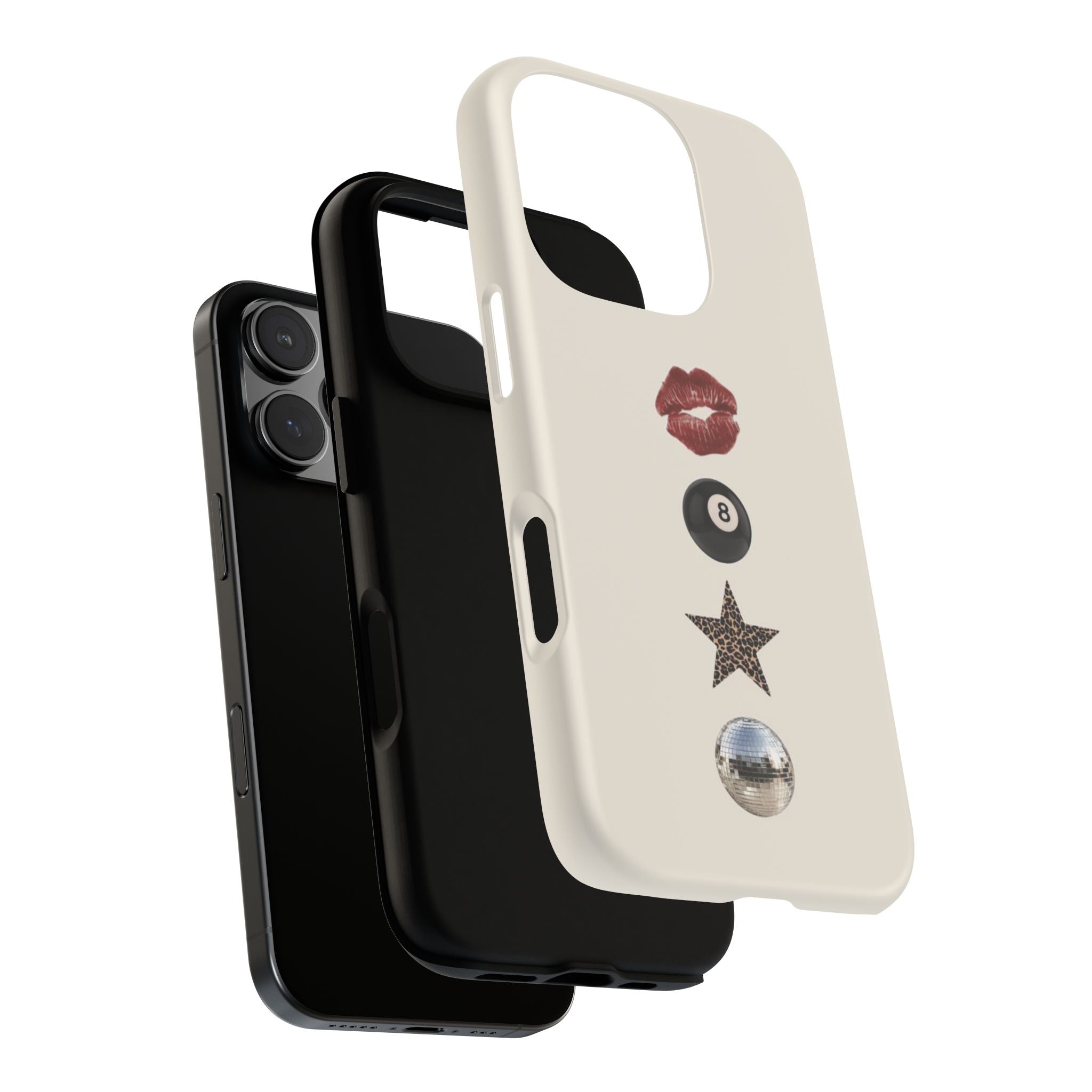 Kiss 8-Ball Star iPhone Case – Trendy Minimalist Protective Cover