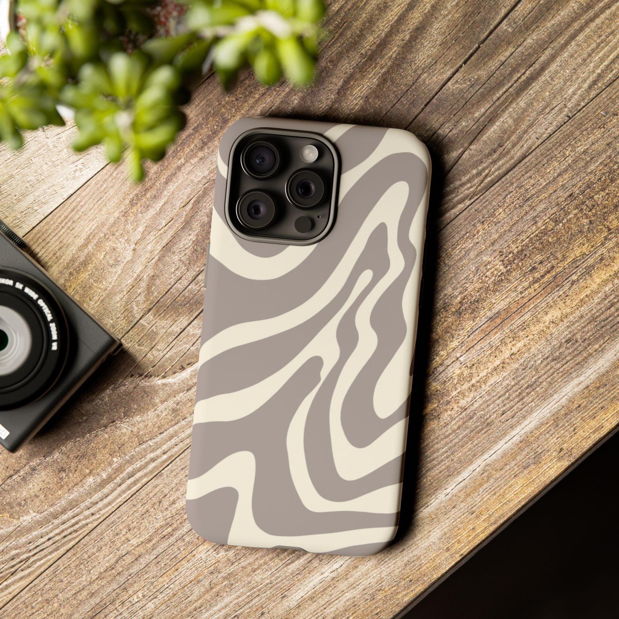 Neutral Zebra Print Tough iPhone Case