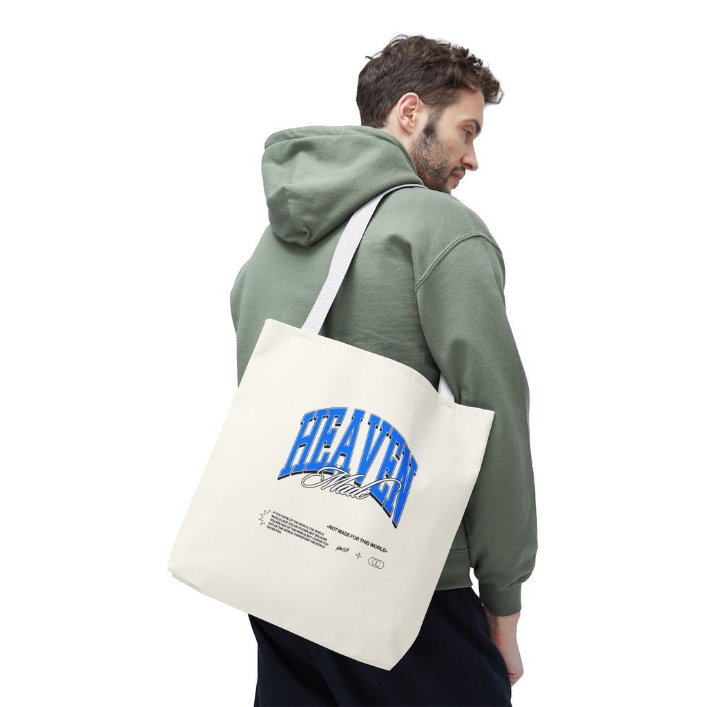 Heaven Music Tote Bag - Retro Blue Graphic All-Over Print