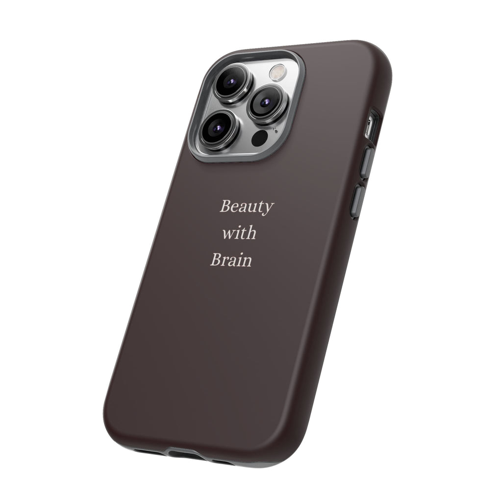 Tough Case — "Beauty with Brain" Protective iPhone Case (Sleek Maroon)