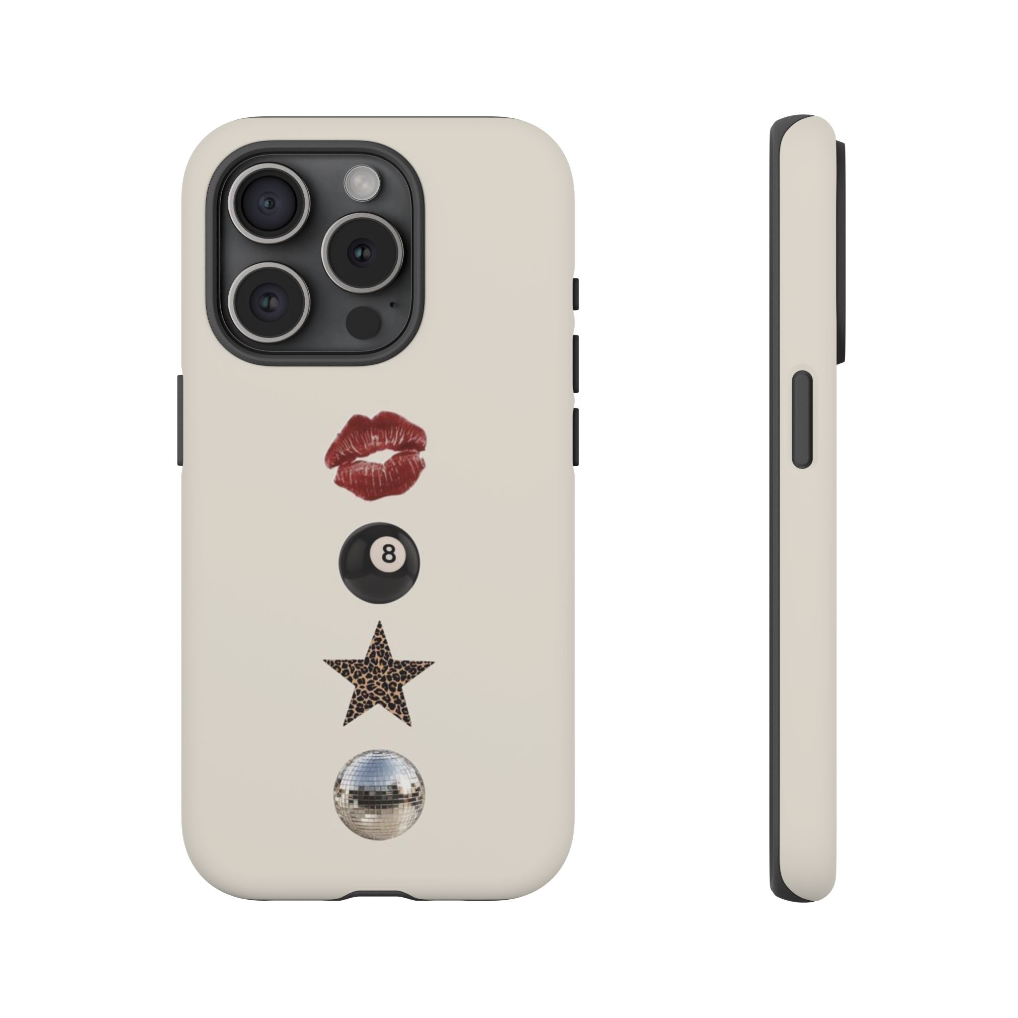 Kiss 8-Ball Star iPhone Case – Trendy Minimalist Protective Cover