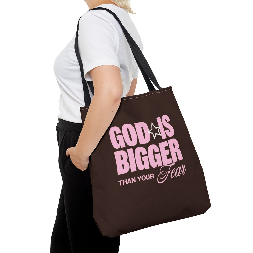 "God Is Bigger Than Your Fear" Scripture Quote Tote Bag