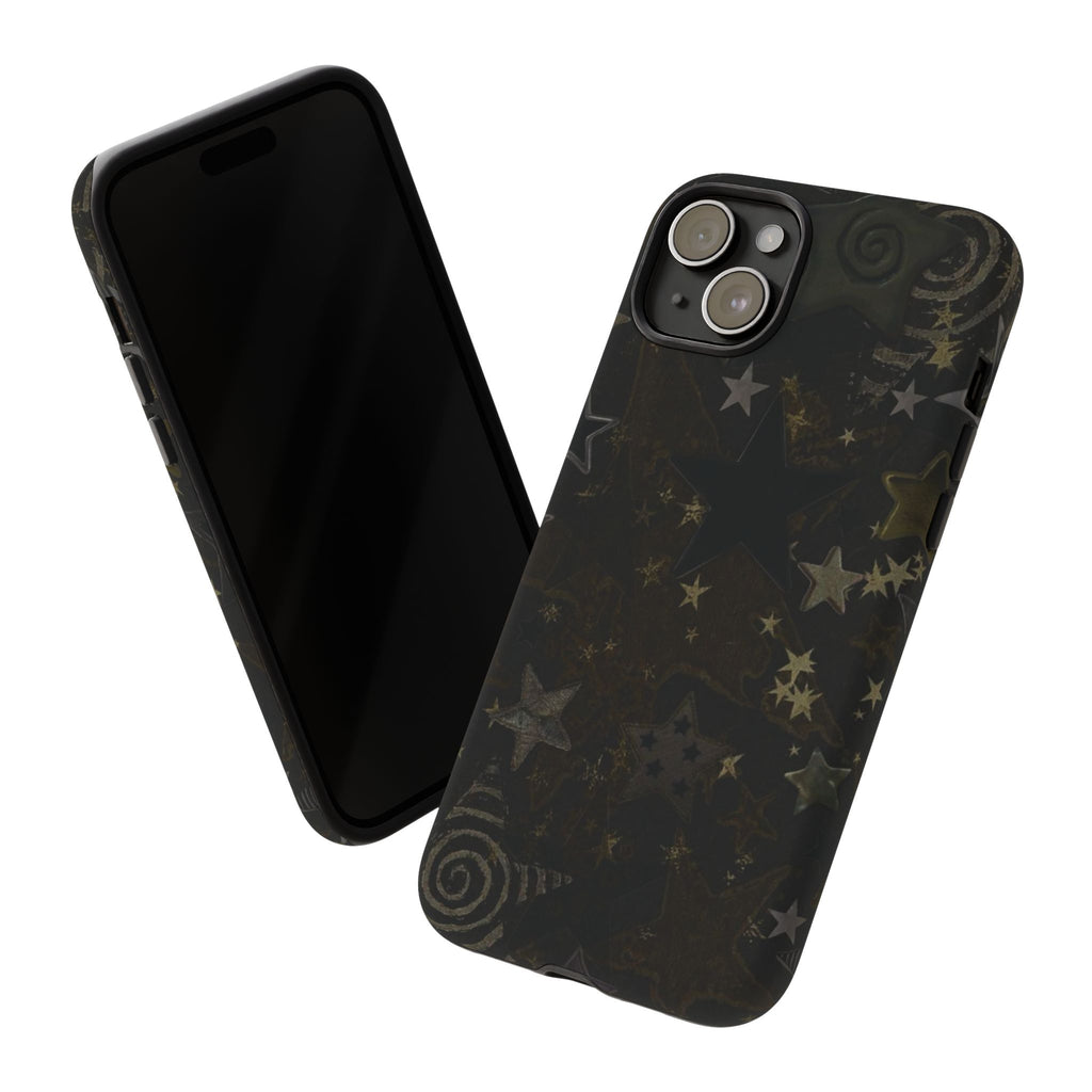Black Starry iPhone Case – Protective Tough Case with Subtle Galaxy Pattern